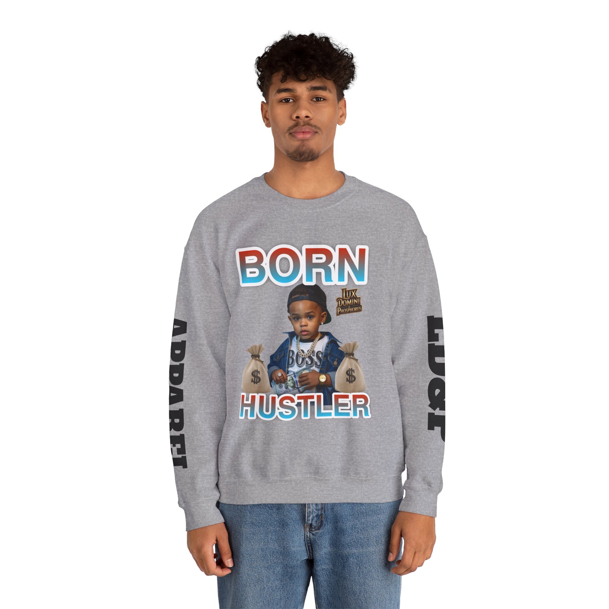 Crewneck Sweatshirt - Born Hustler LD&P Apparel