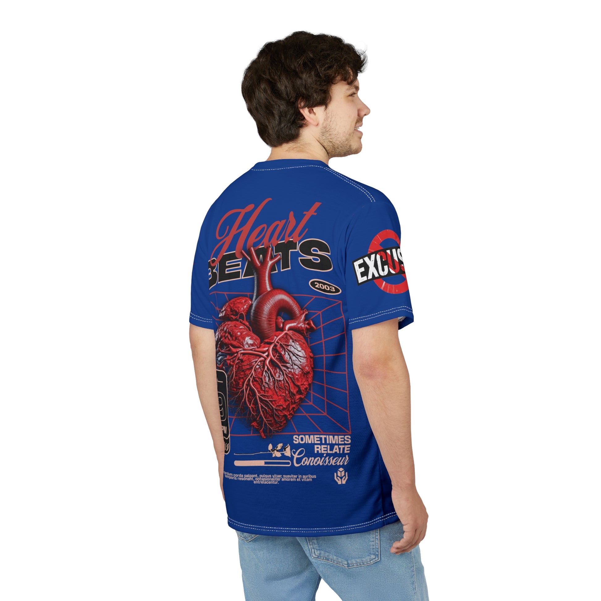 Heart Beats LD&P Apparel Design Graphic Tee Blue