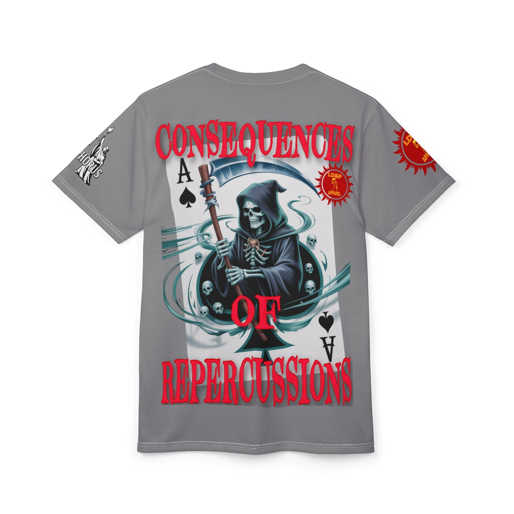 Consequences of Repercussions Graphic Shirt LD&P APPAREL Grey