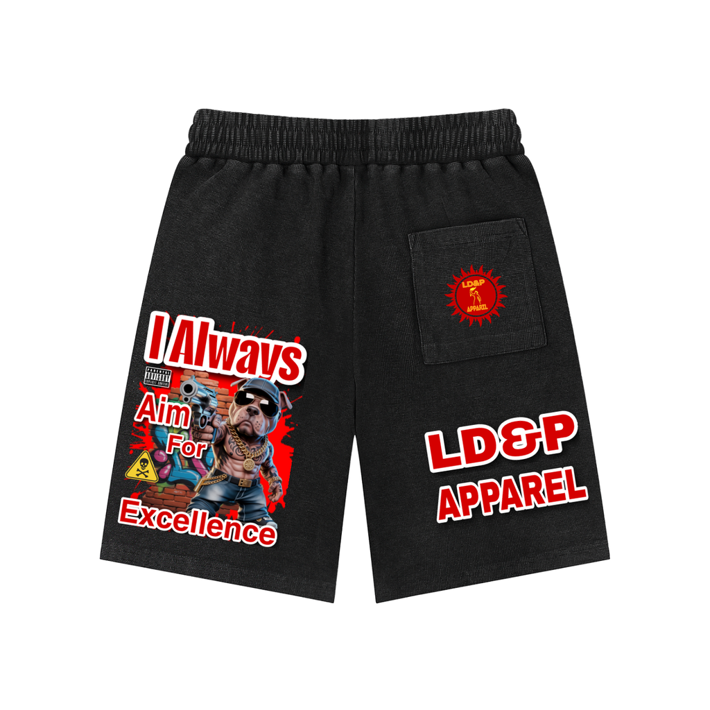 Mineral Wash Waffle Knit Shorts I ALWAYS AIM FOR... LD&P APPAREL