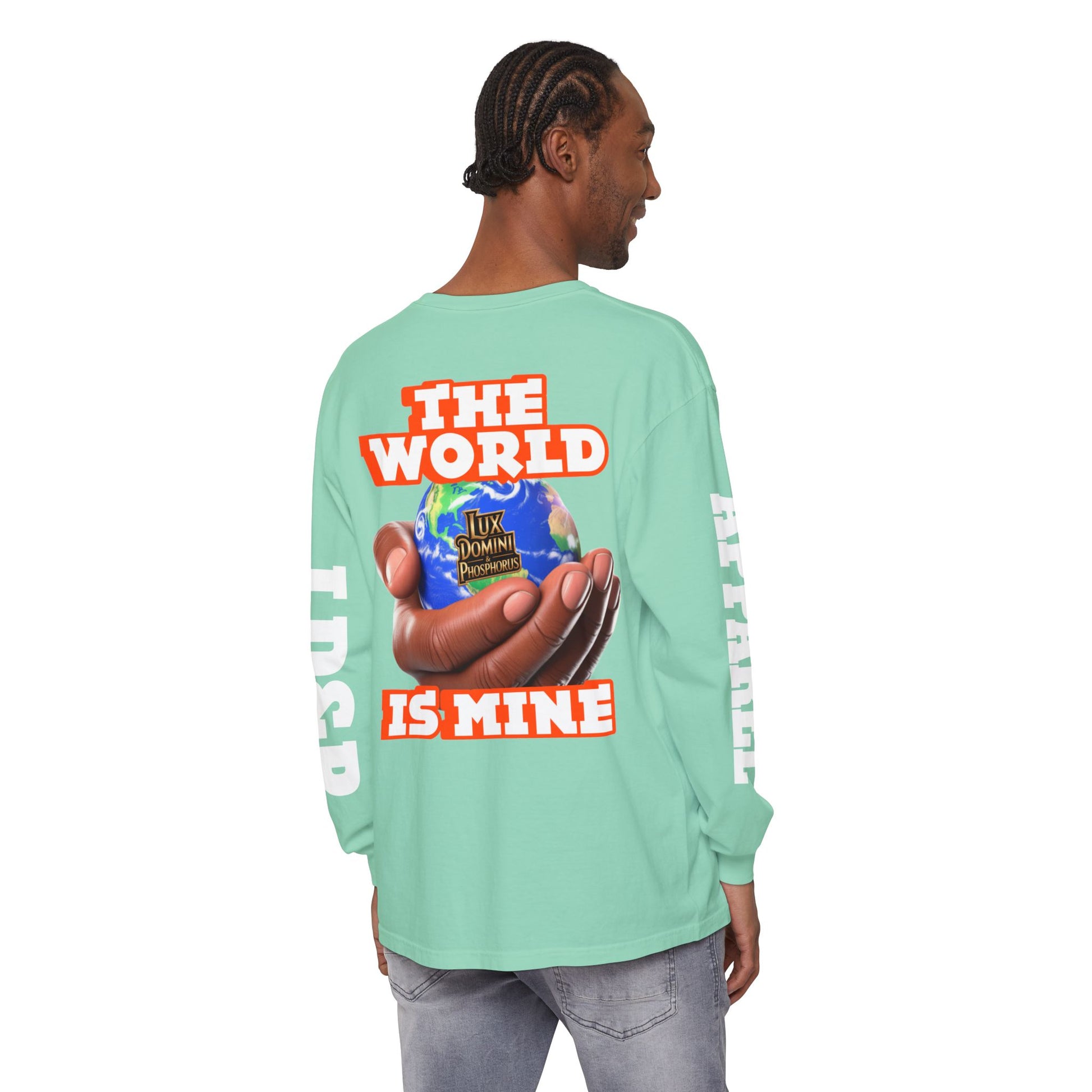 Garment-dyed Long Sleeve T-Shirt - The World Is Mine