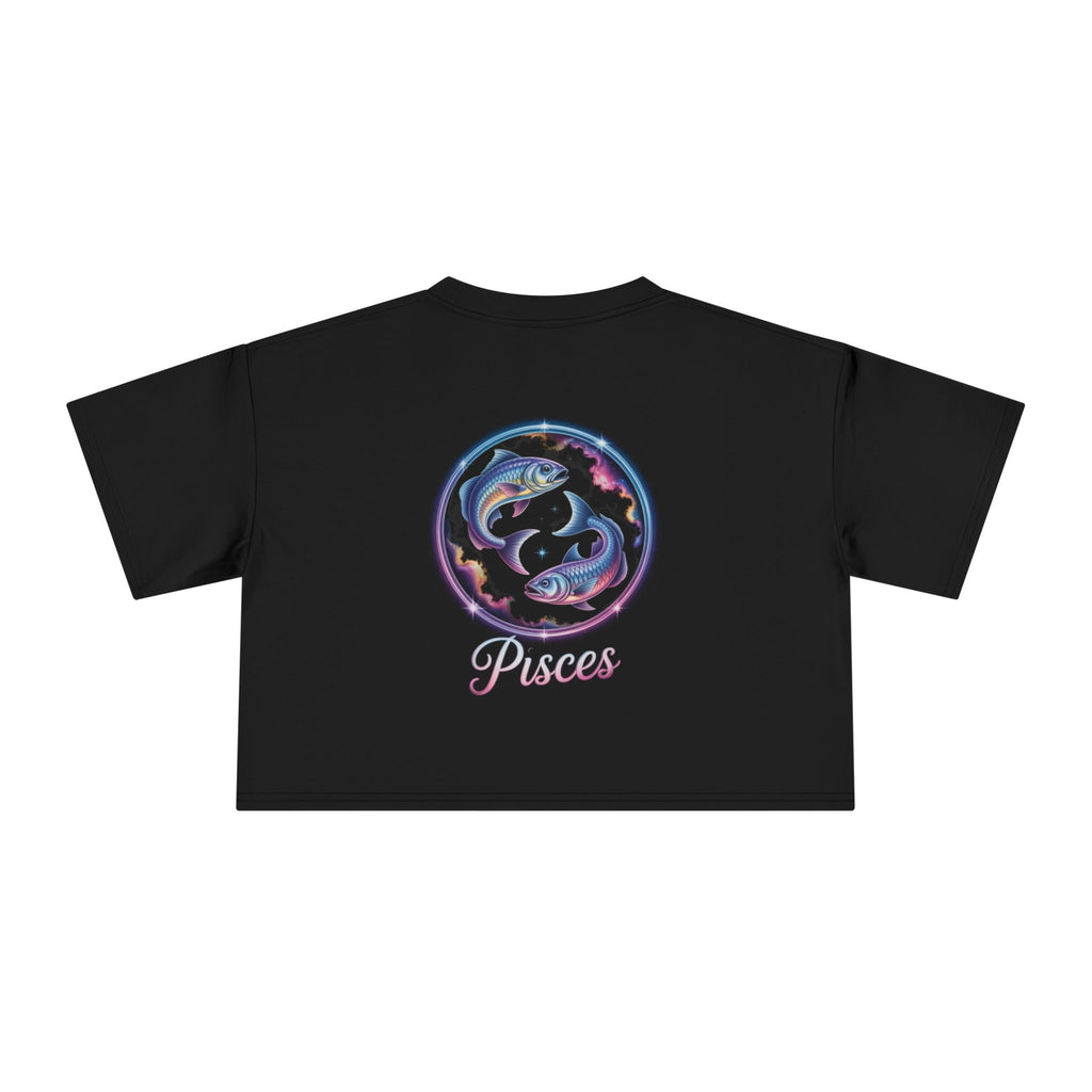 Pisces Watercolor Crop Tee — Zodiac Fish Astrological Women's Top