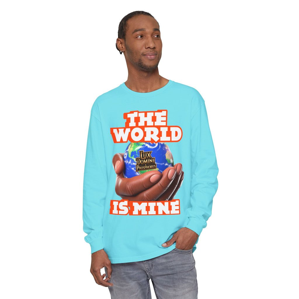 Garment-dyed Long Sleeve T-Shirt - The World Is Mine