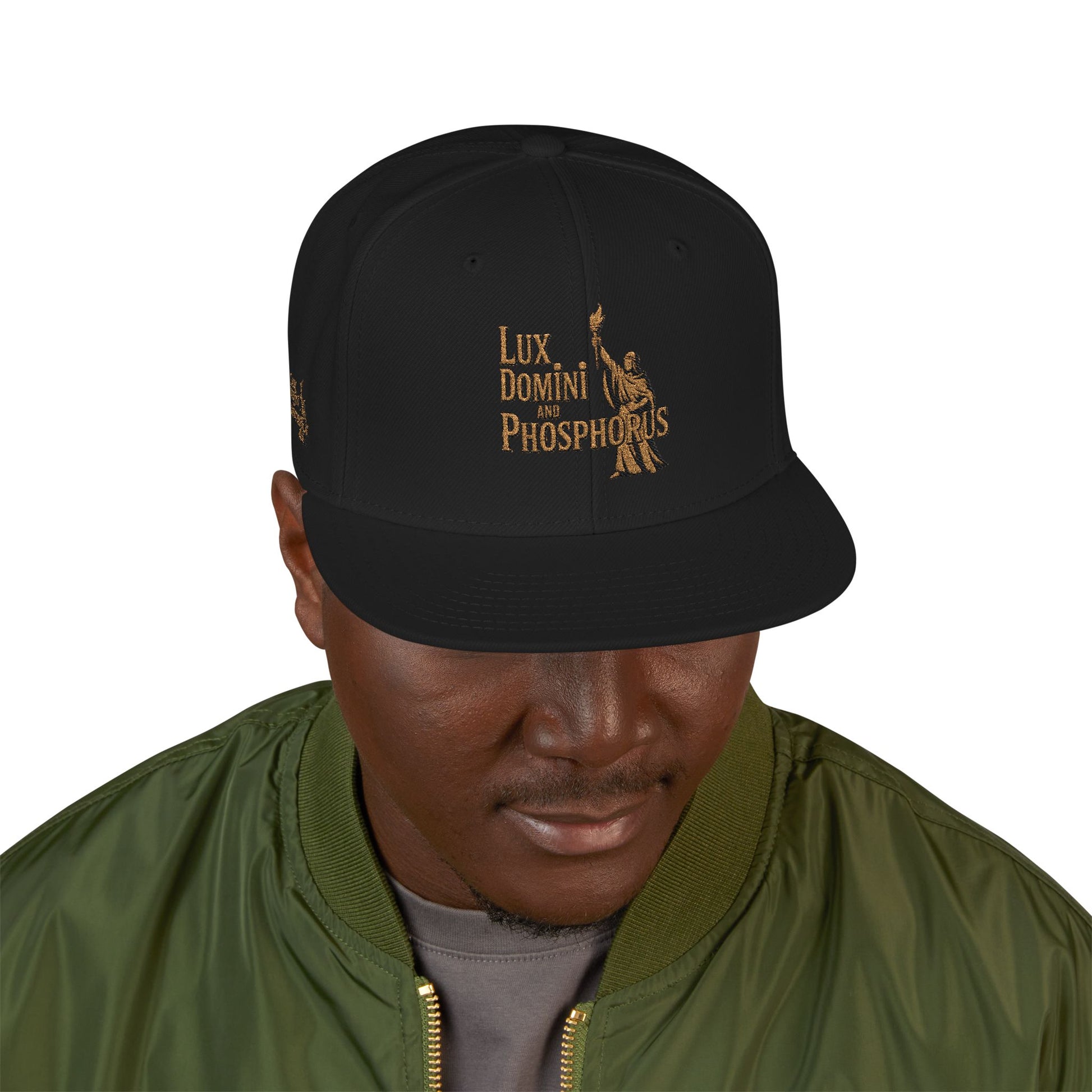 Snapback Cap - LUX DOMINI AND PHOSPHORUS Embroidered Hat