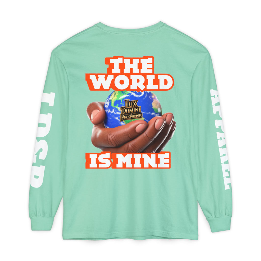 Garment-dyed Long Sleeve T-Shirt - The World Is Mine