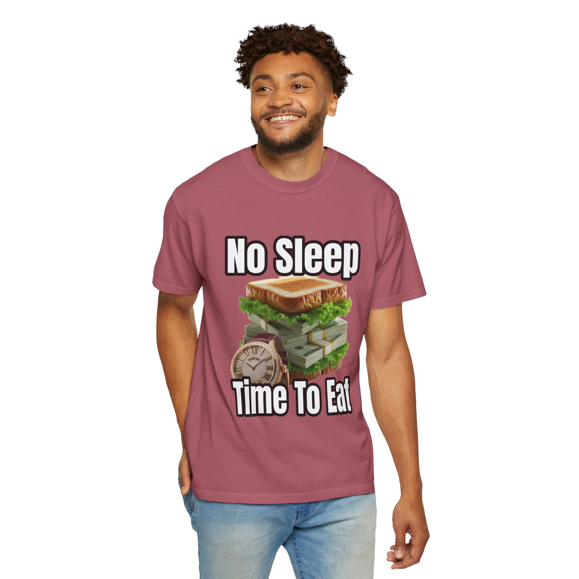 Garment-Dyed T-shirt - No Sleep, Time to Eat