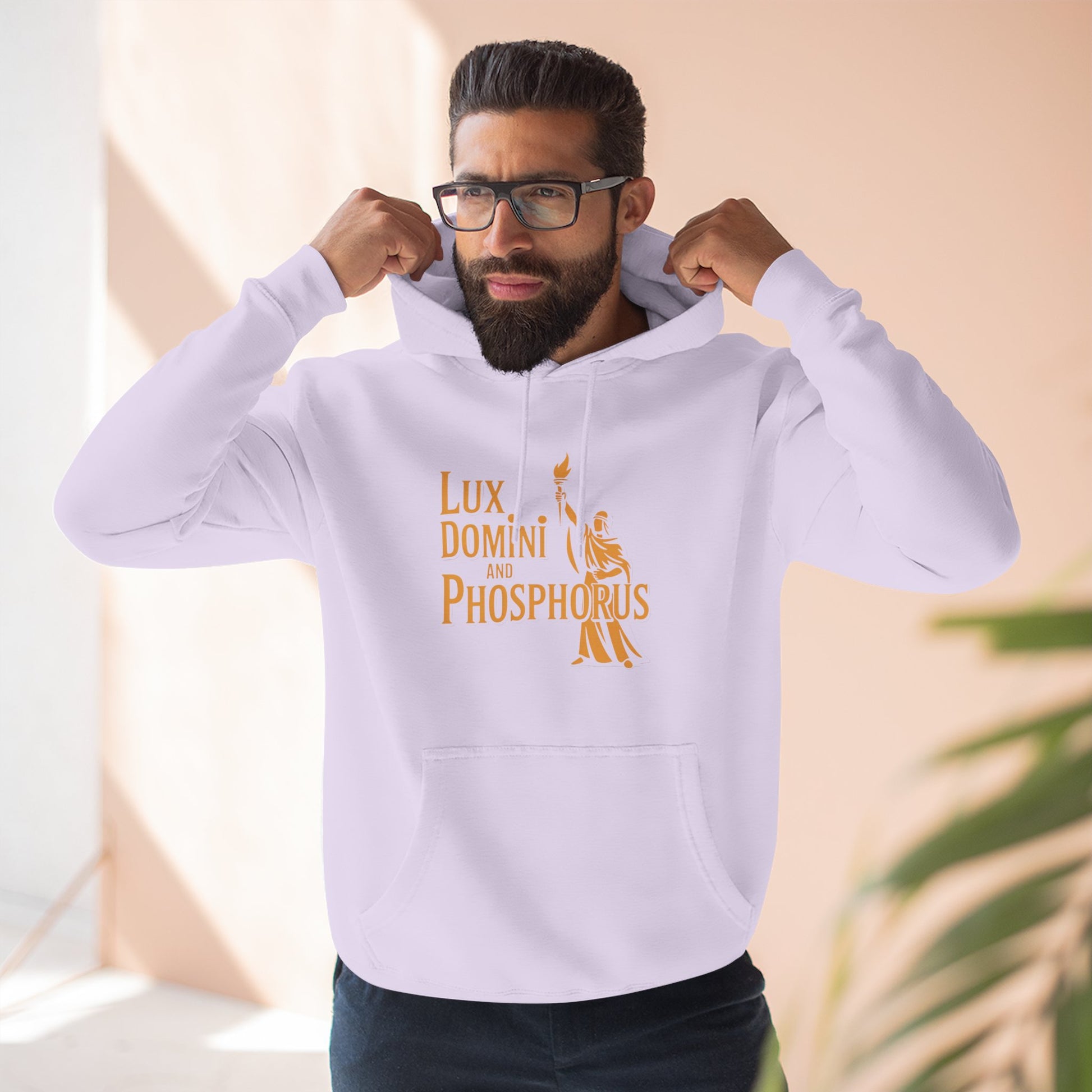 Fleece Hoodie Lux Domini and Phosphorus Apparel Design