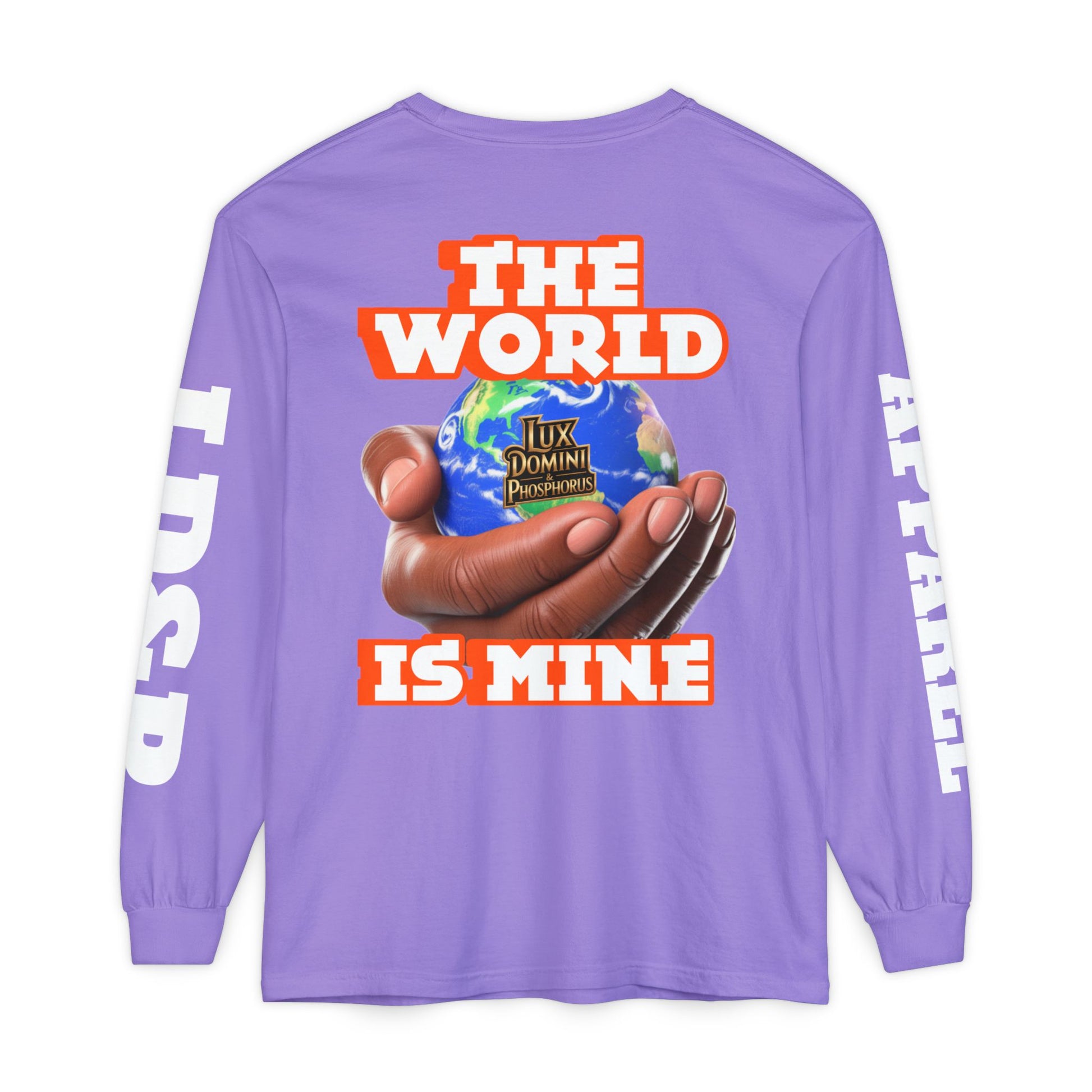 Garment-dyed Long Sleeve T-Shirt - The World Is Mine