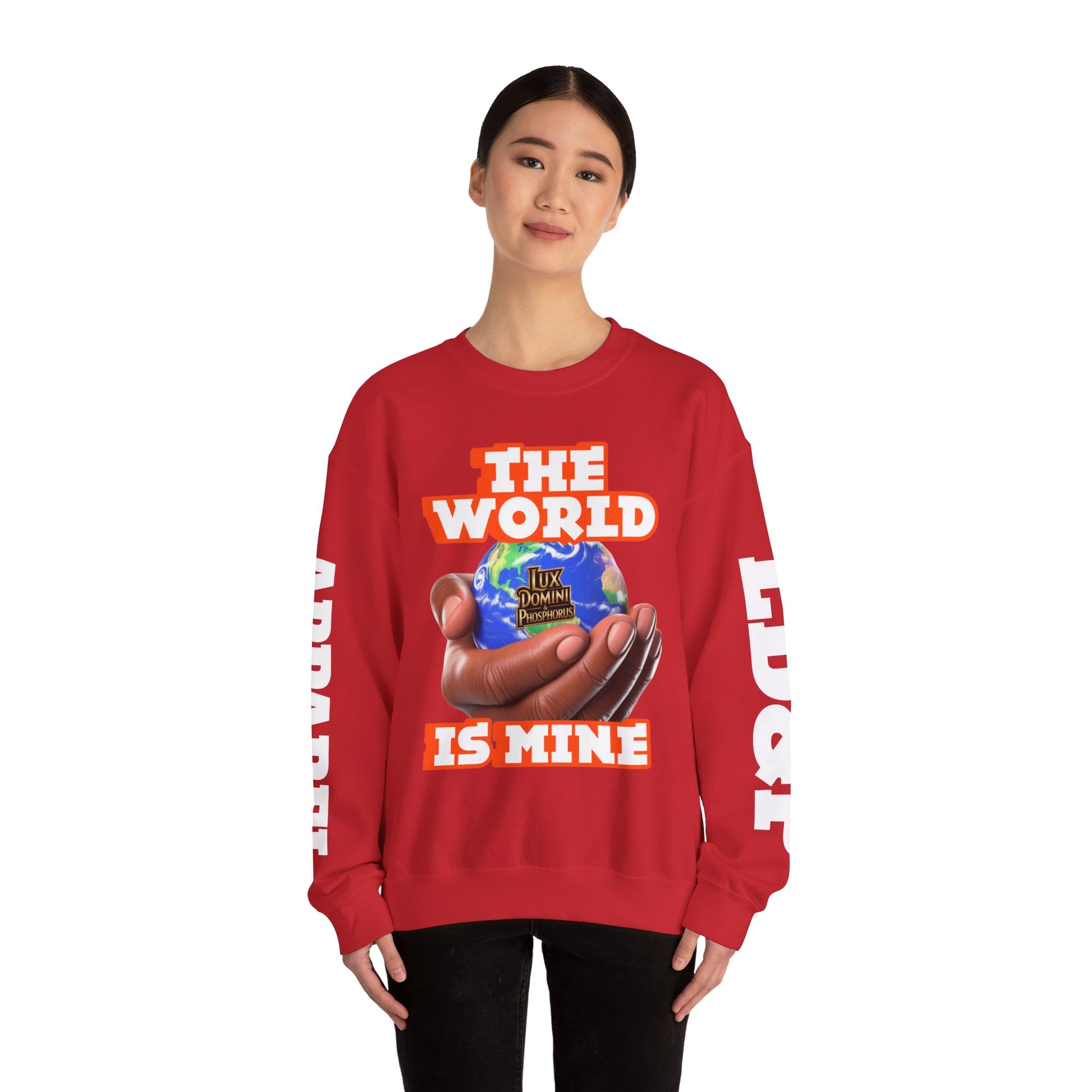 Graphic Sweatshirt - The World Is Mine Lux Domini and Phosphoros Apparel