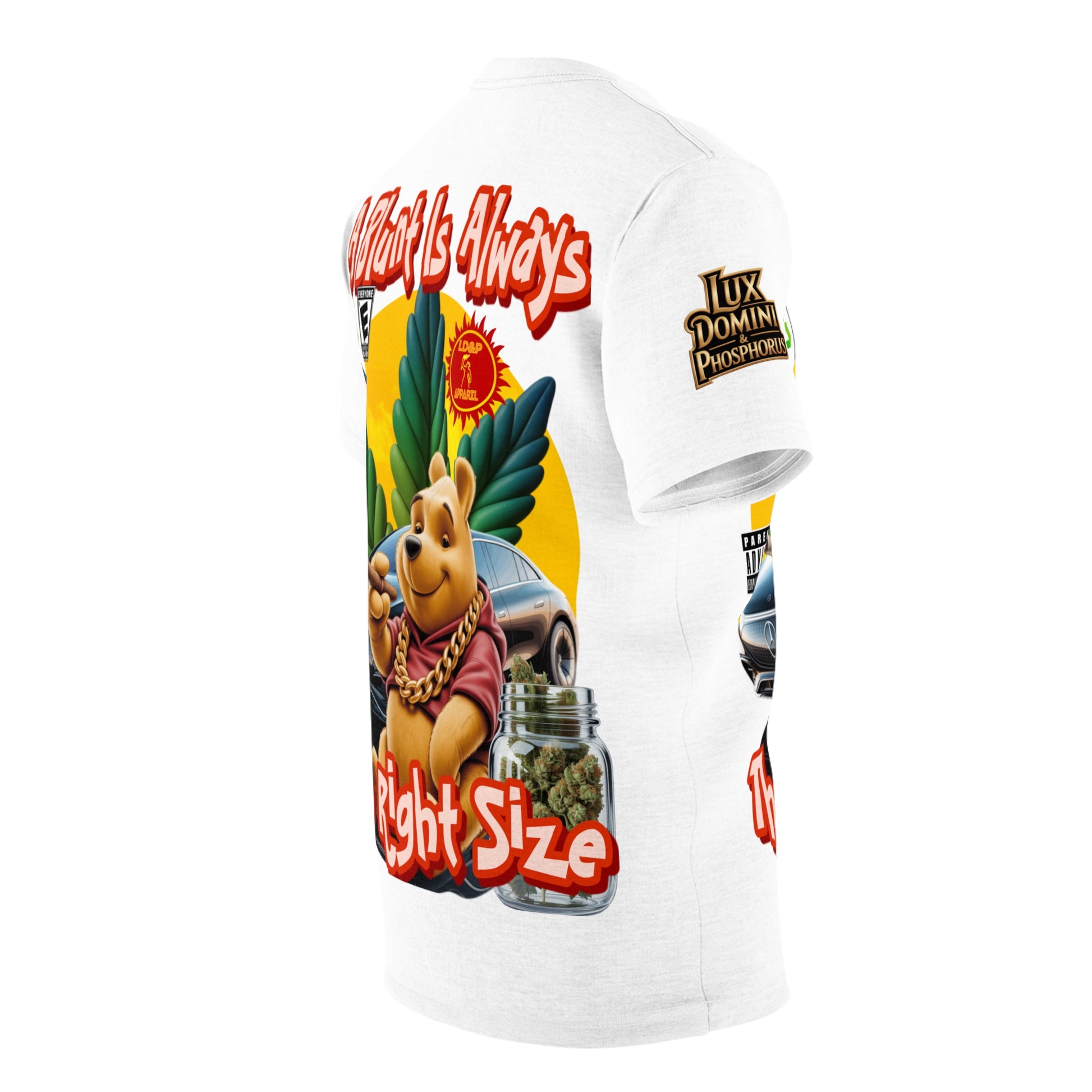 Cannabis Graphic Tee — "A Blunt Is Always The Right Size" LD&P APPAREL white