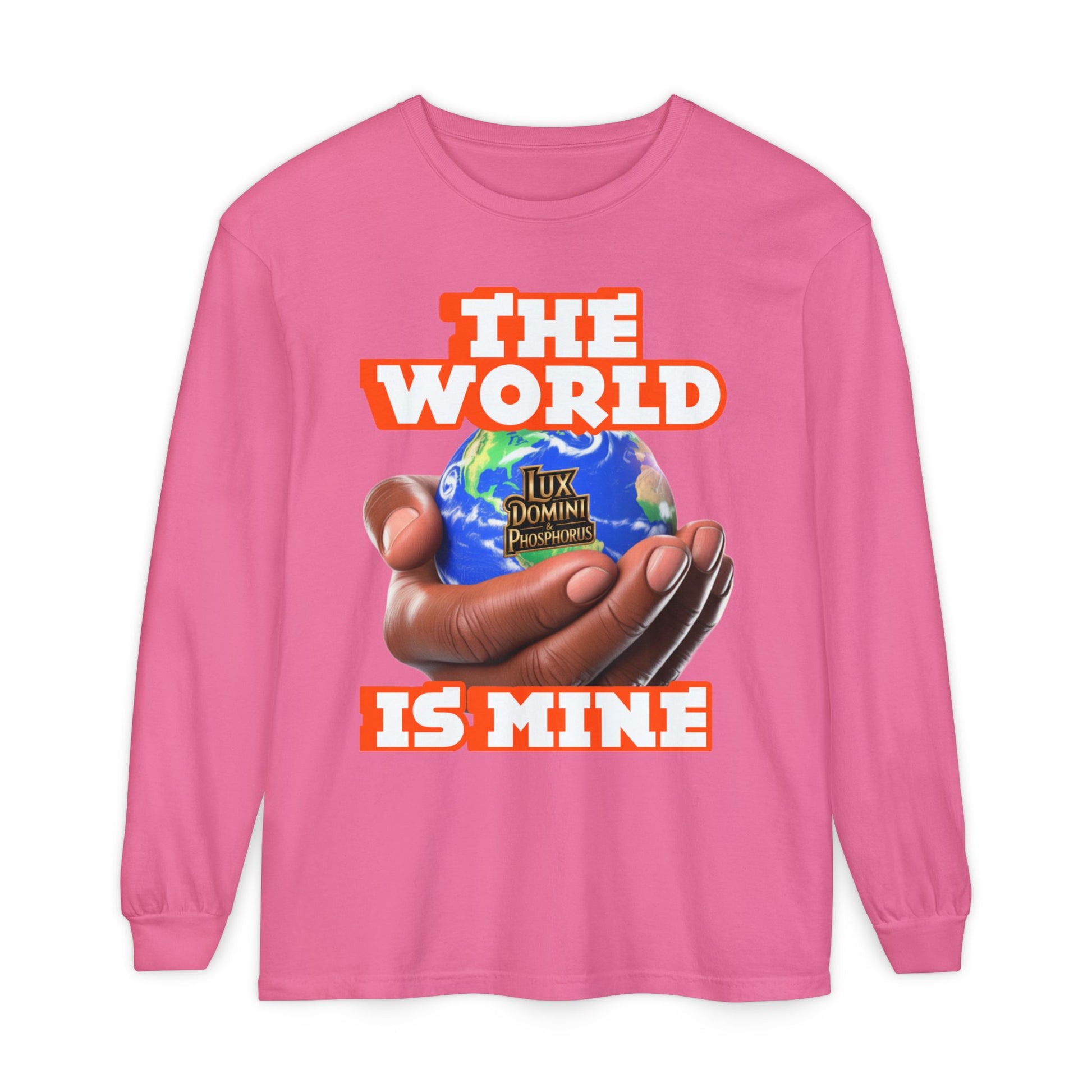 Garment-dyed Long Sleeve T-Shirt - The World Is Mine