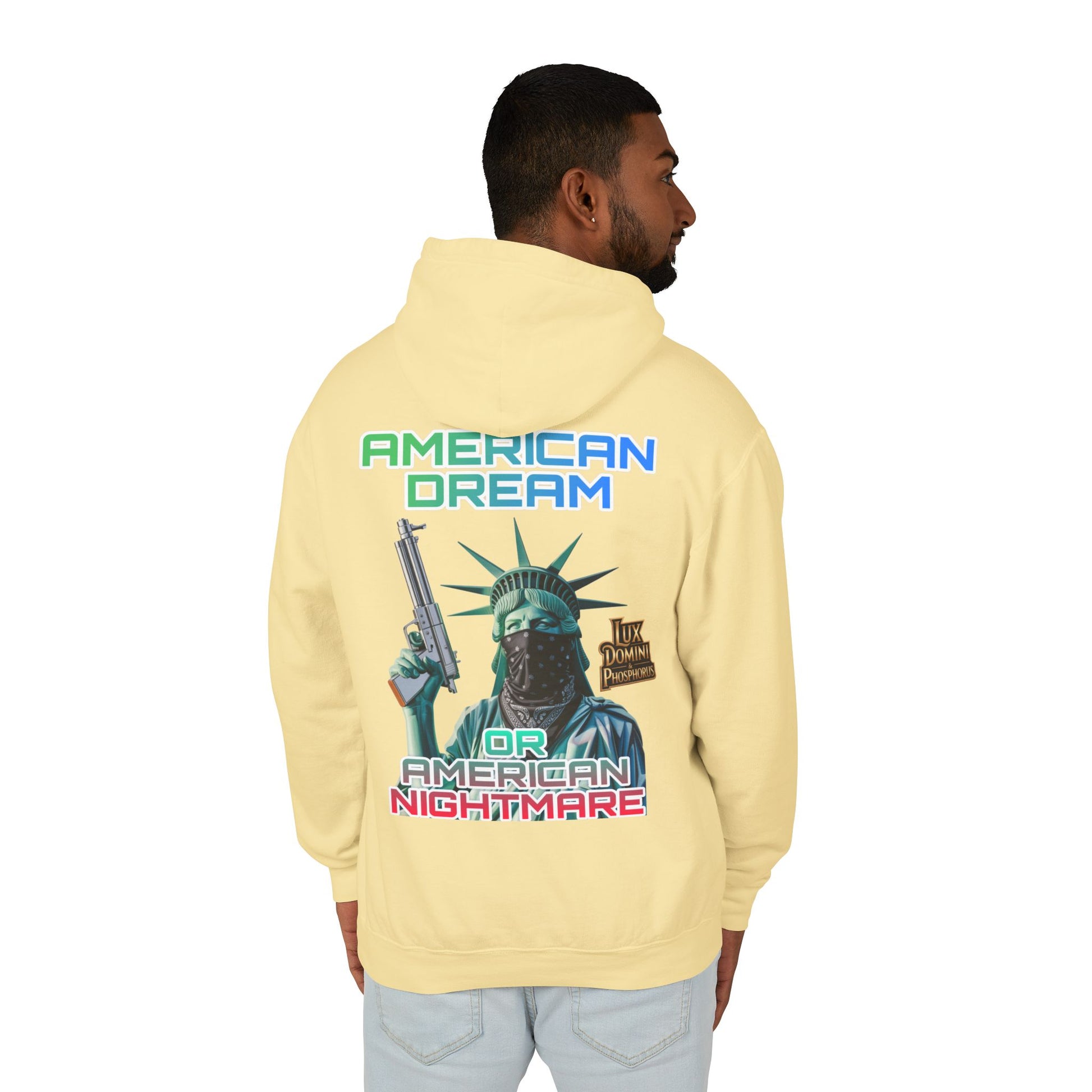 Lightweight Hooded Sweatshirt - American Dream or Nightmare Design