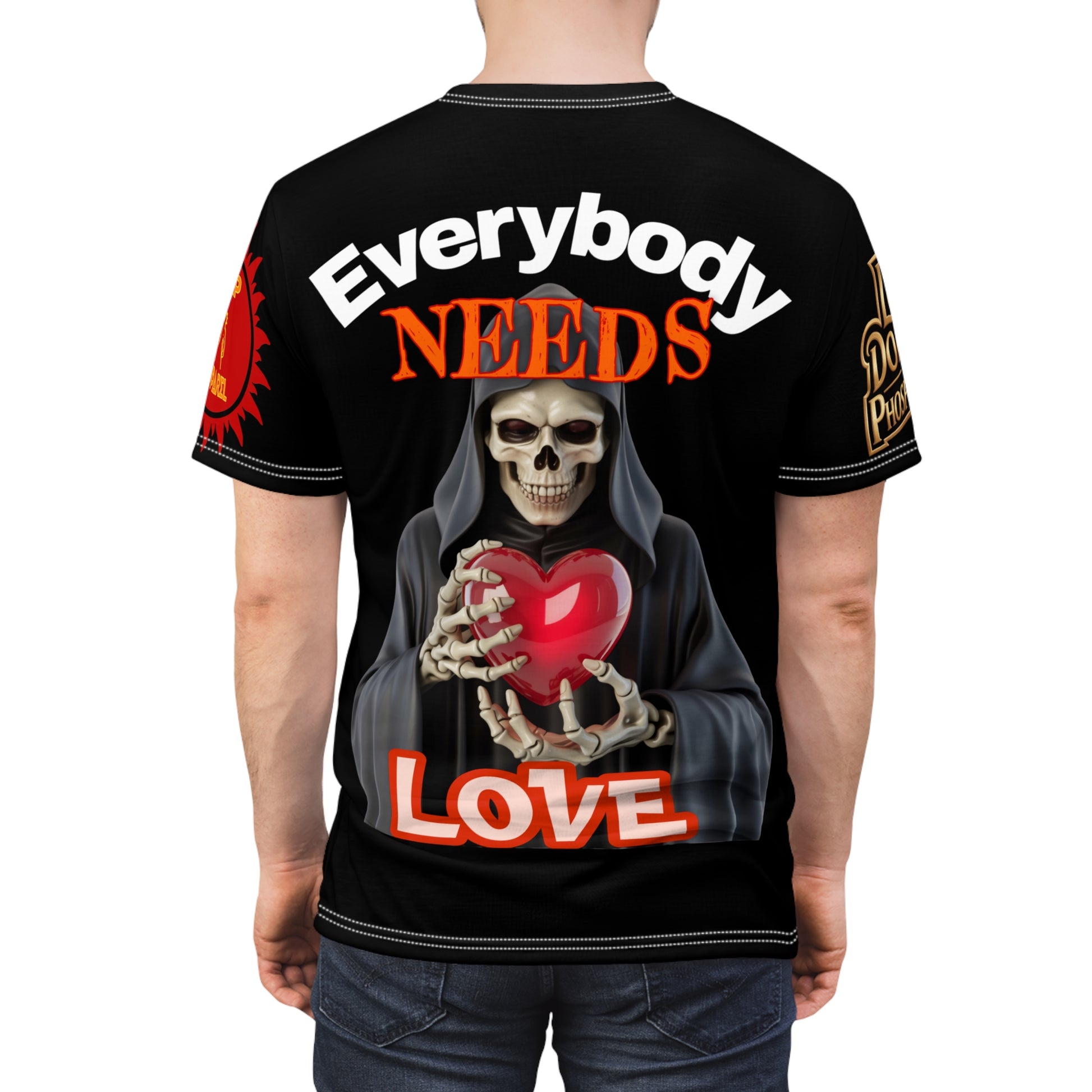 'Everybody Needs Love' Grim Reaper Heart Tee