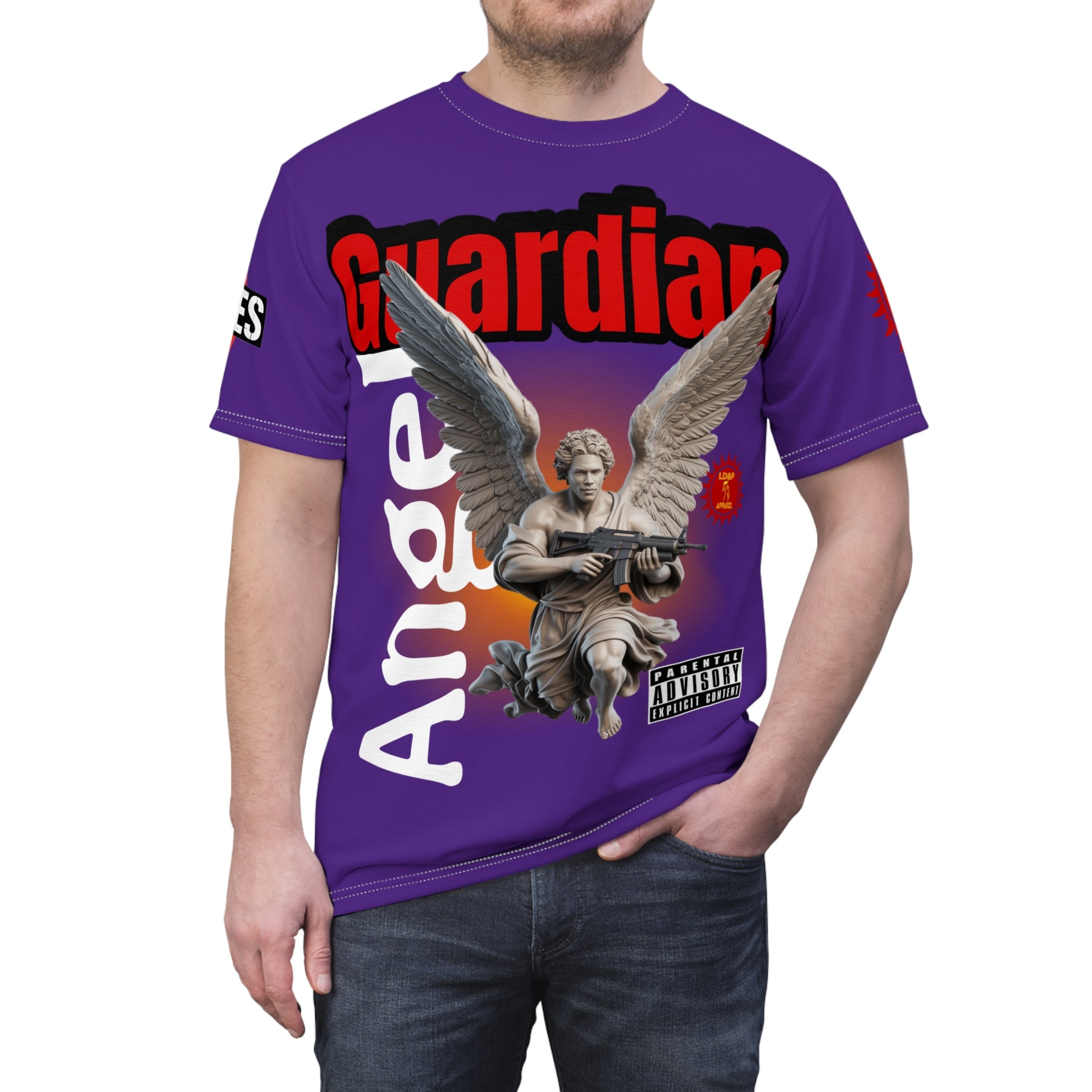 Guardian Angel Graphic Tee LD&P APPAREL Purple
