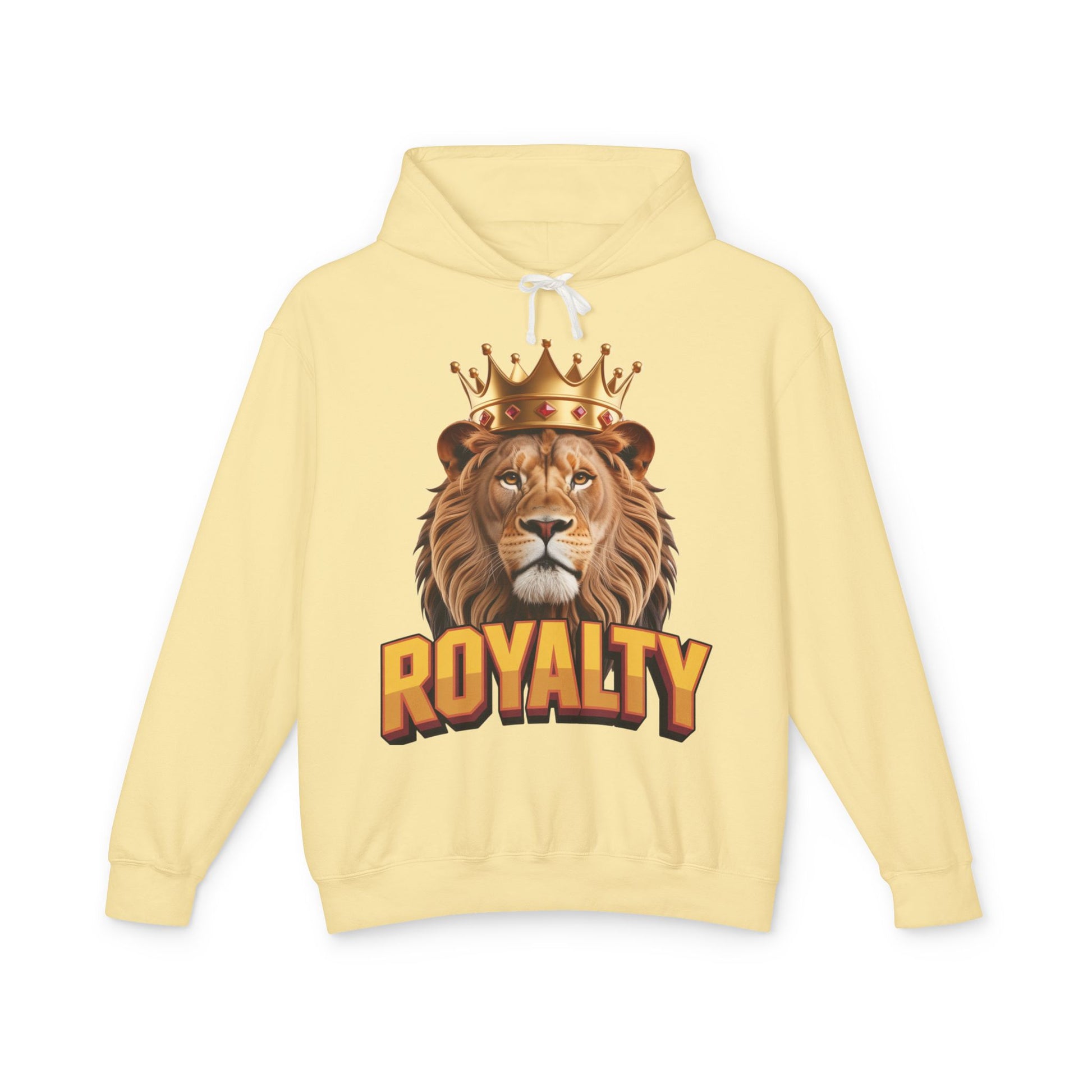 Royalty Lion Hooded Sweatshirt, Unisex Lightweight Pullover, King of the Jungle Sweatshirt, Animal Lover Gift, Cool Casual Wear