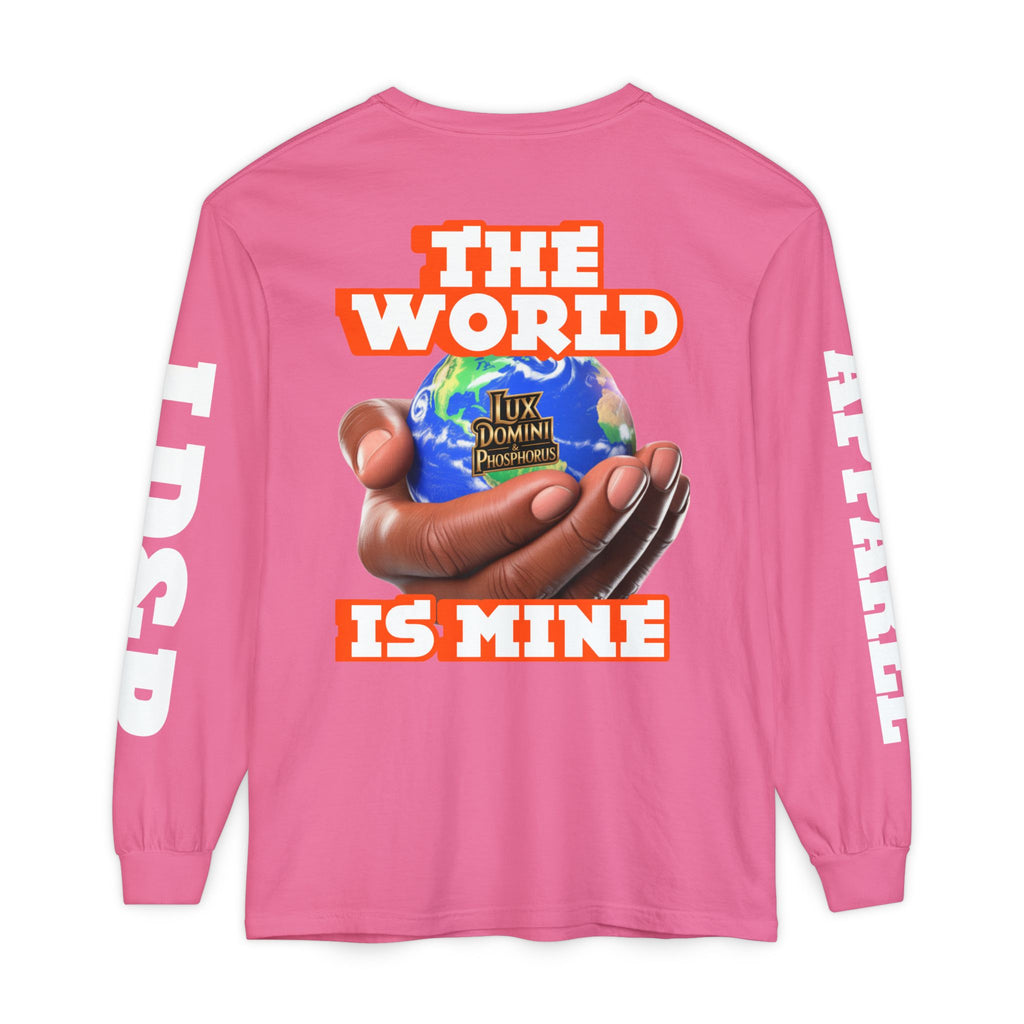 Garment-dyed Long Sleeve T-Shirt - The World Is Mine