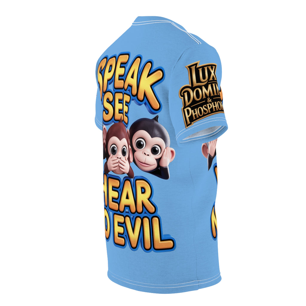 T-Shirt Speak See Hear No Evil Light Blue