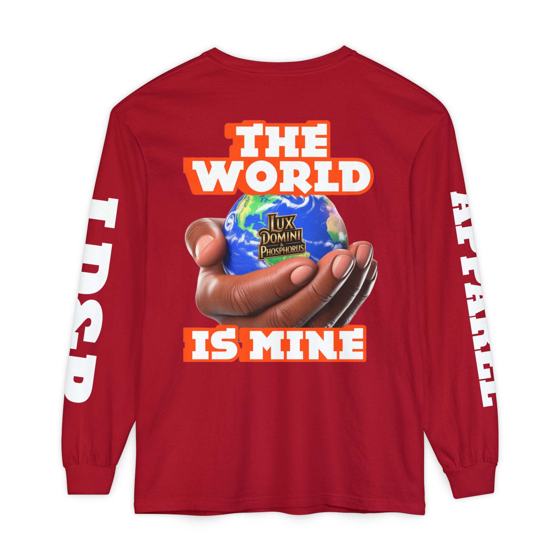 Garment-dyed Long Sleeve T-Shirt - The World Is Mine