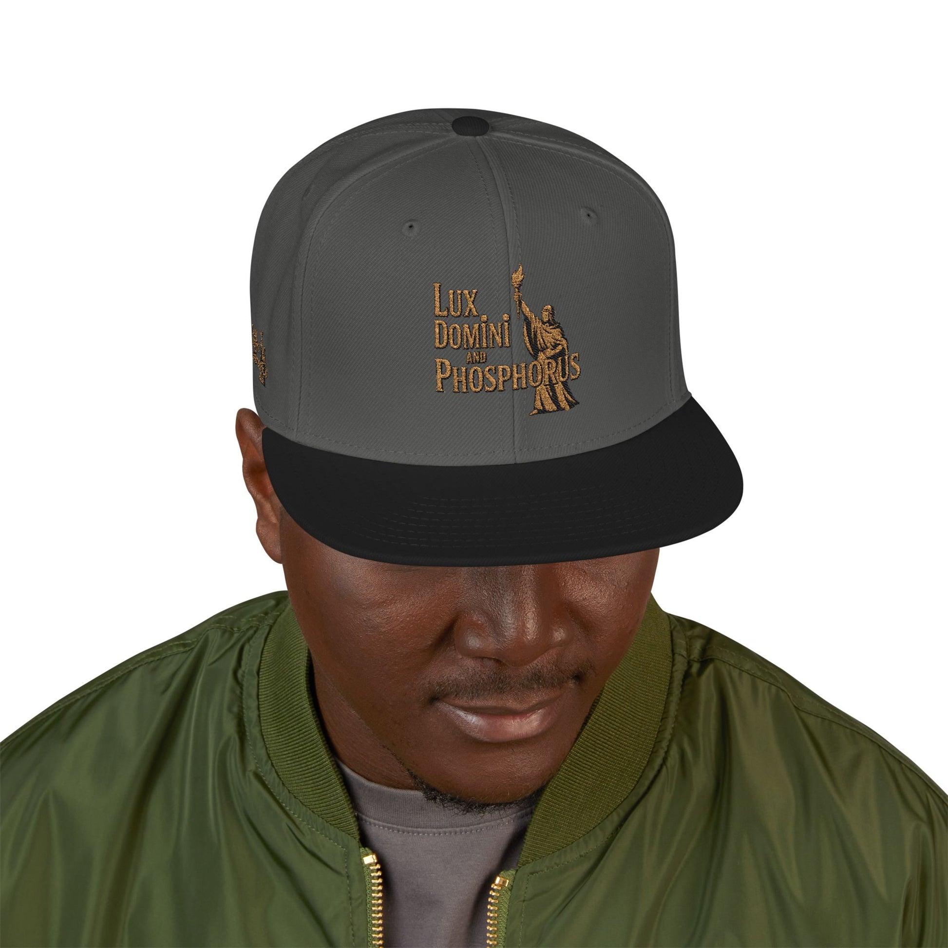 Snapback Cap - LUX DOMINI AND PHOSPHORUS Embroidered Hat