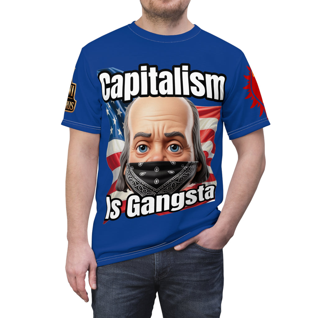 Capitalism Unisex Cut & Sew Tee blue
