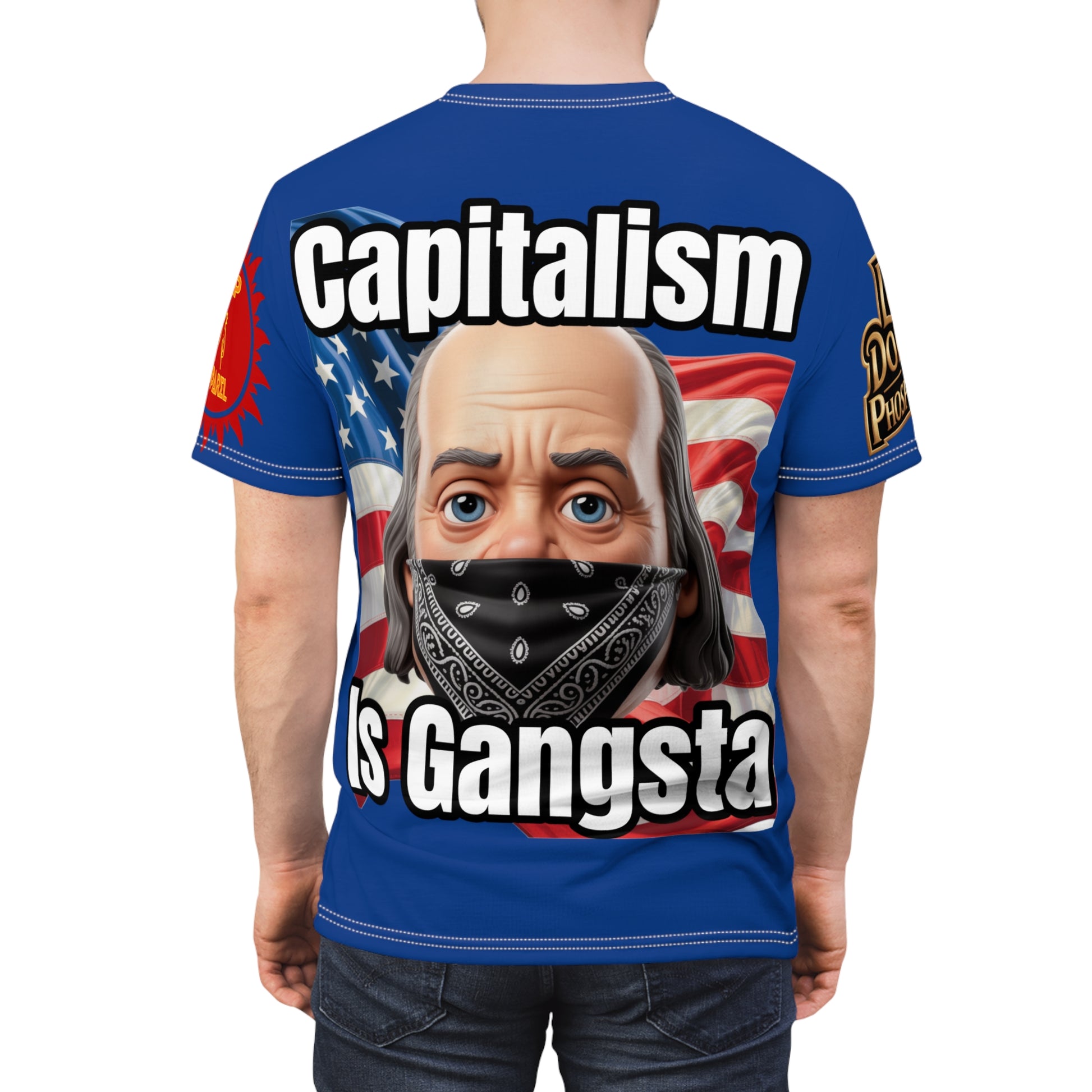Capitalism Unisex Cut & Sew Tee blue
