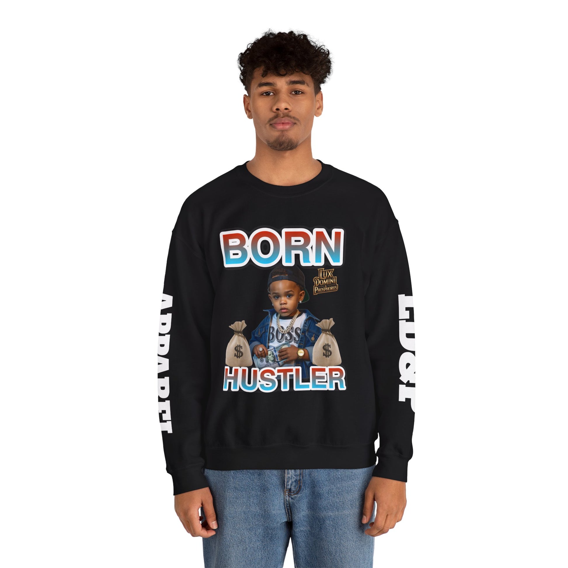 Crewneck Sweatshirt - Born Hustler LD&P Apparel