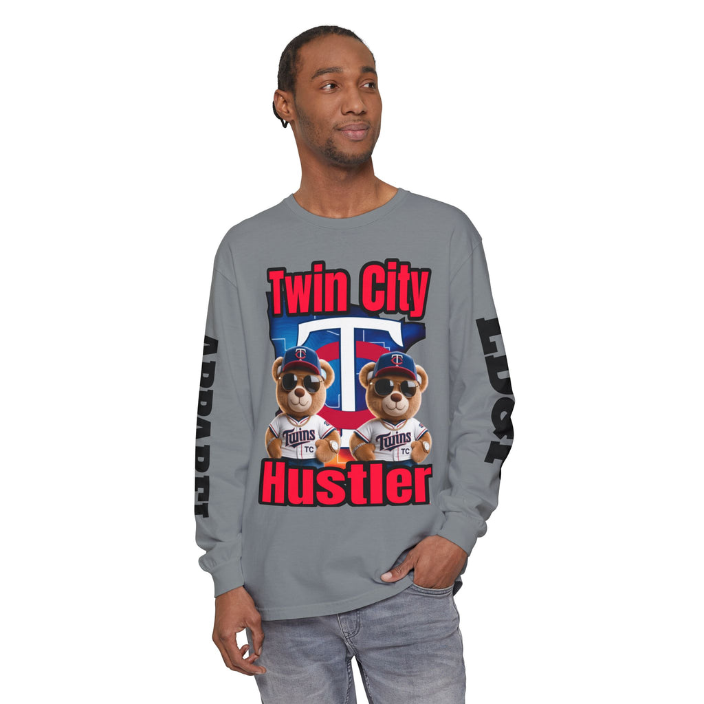 Twin City HUSTLER Long Sleeve T-Shirt - Bad Temper Design