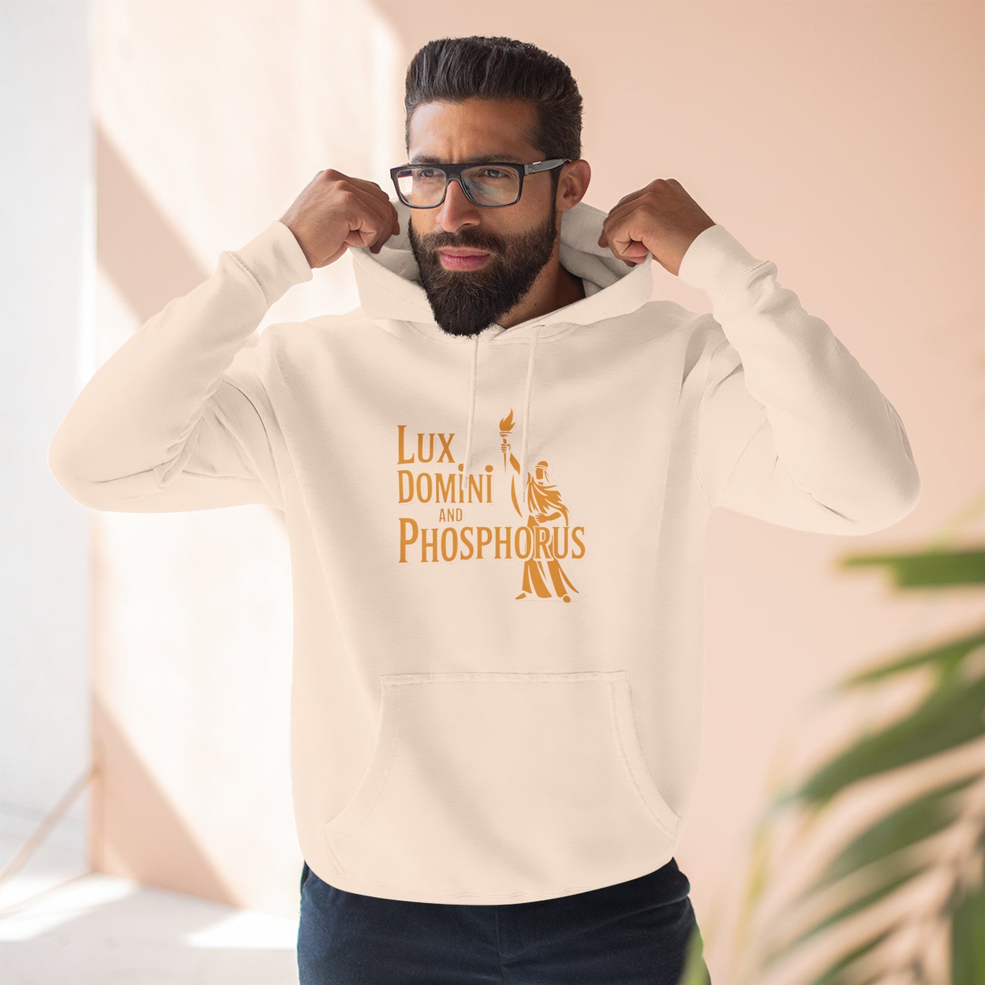 Fleece Hoodie Lux Domini and Phosphorus Apparel Design