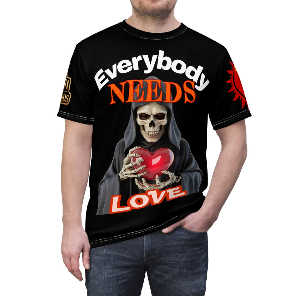 'Everybody Needs Love' Grim Reaper Heart Tee