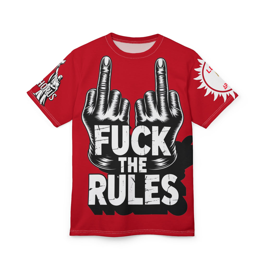 Red Fuck The Rules Unisex Cut & Sew Tee