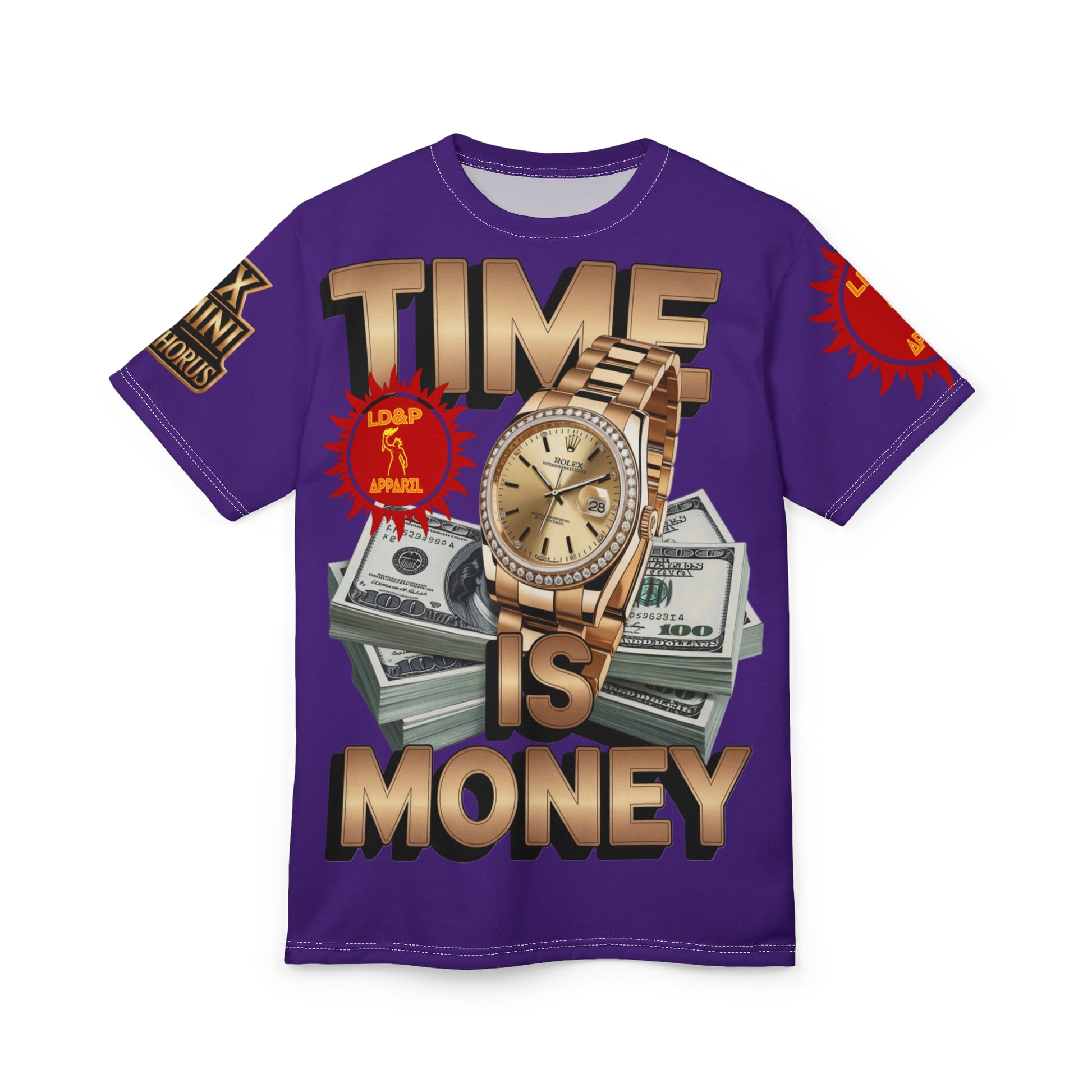 Time Is Money Unisex Tee - LD&P Apparel Design purple