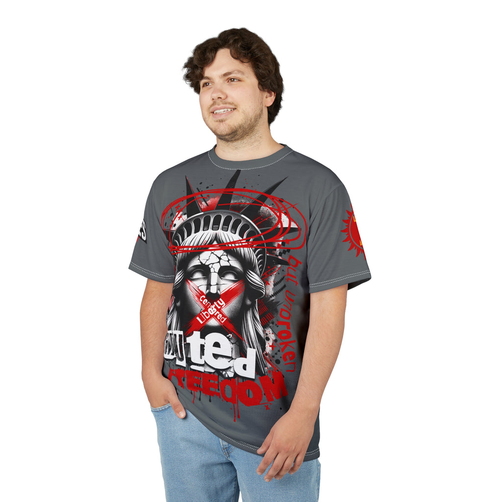 Muted Freedom LD&P APPAREL DESIGN Graphic Tee Shirt Grey
