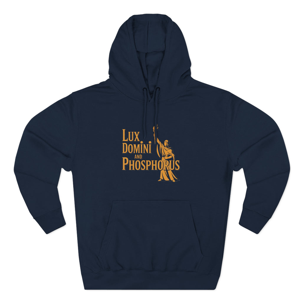 Fleece Hoodie Lux Domini and Phosphorus Apparel Design