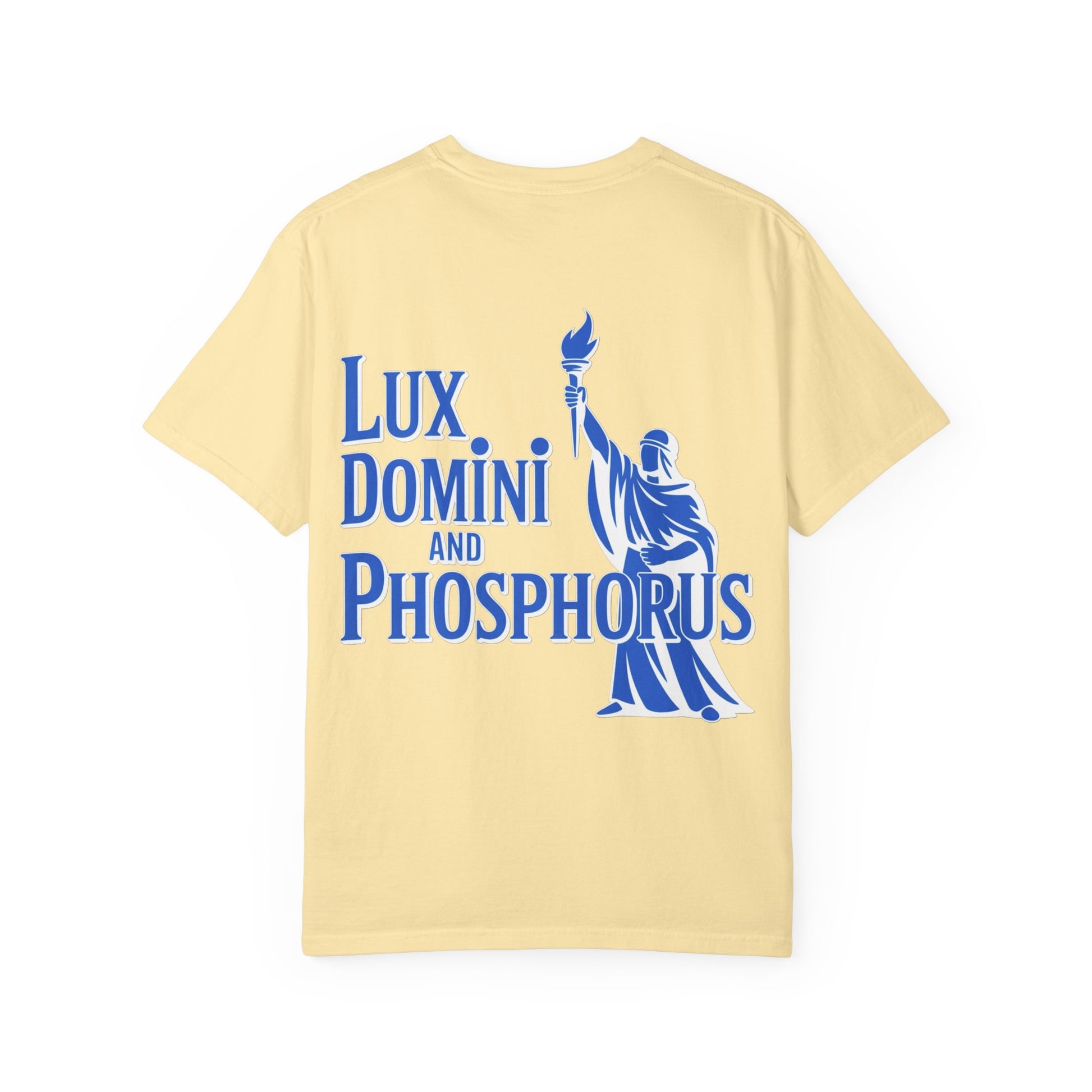 Unisex T-shirt Lux Domini and Phosphorus Zodiac Wheel Design