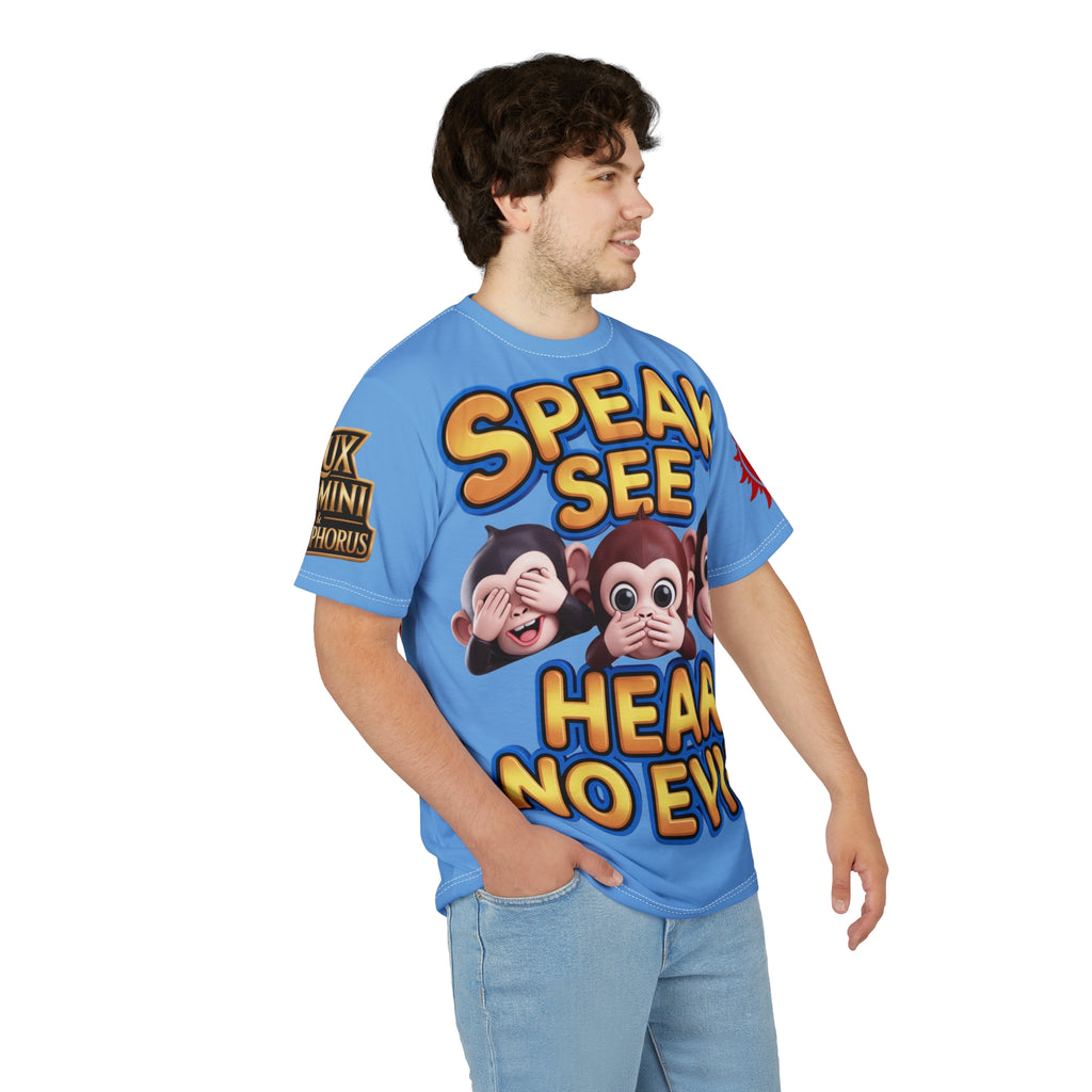 T-Shirt Speak See Hear No Evil Light Blue