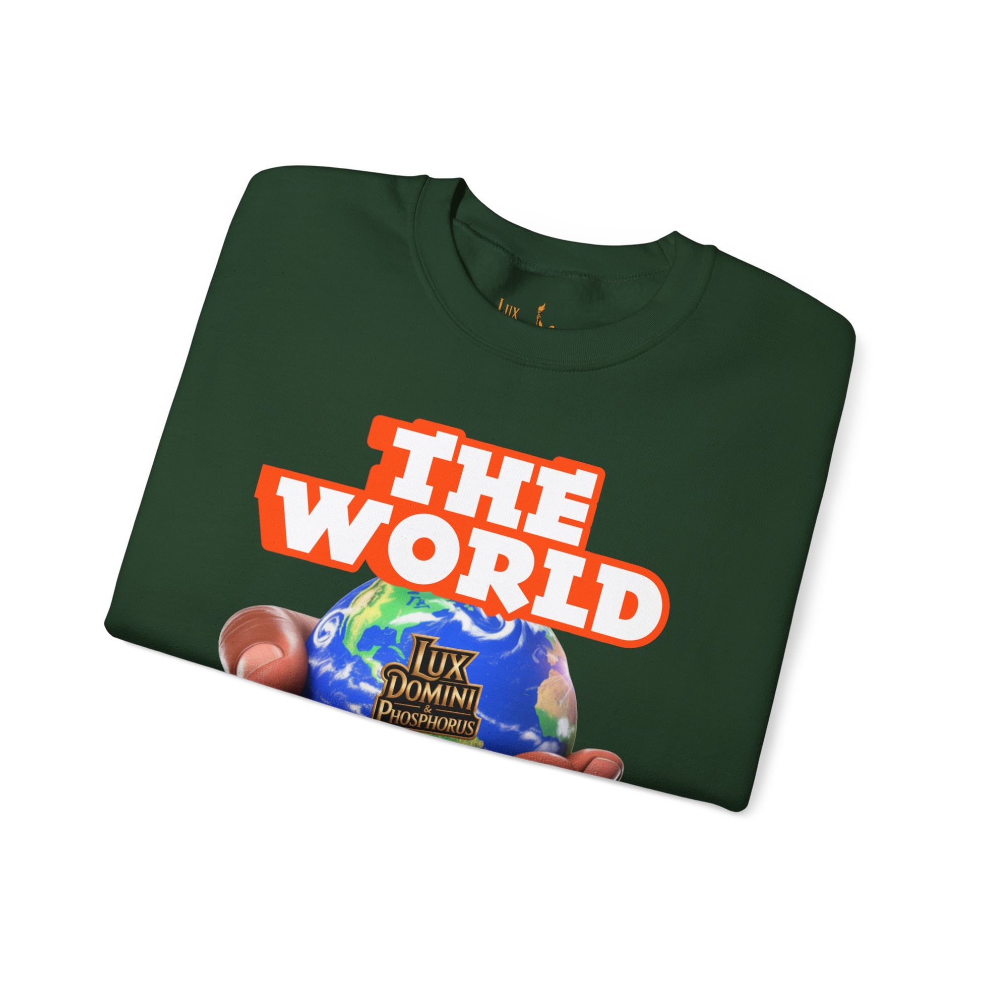 Graphic Sweatshirt - The World Is Mine Lux Domini and Phosphoros Apparel