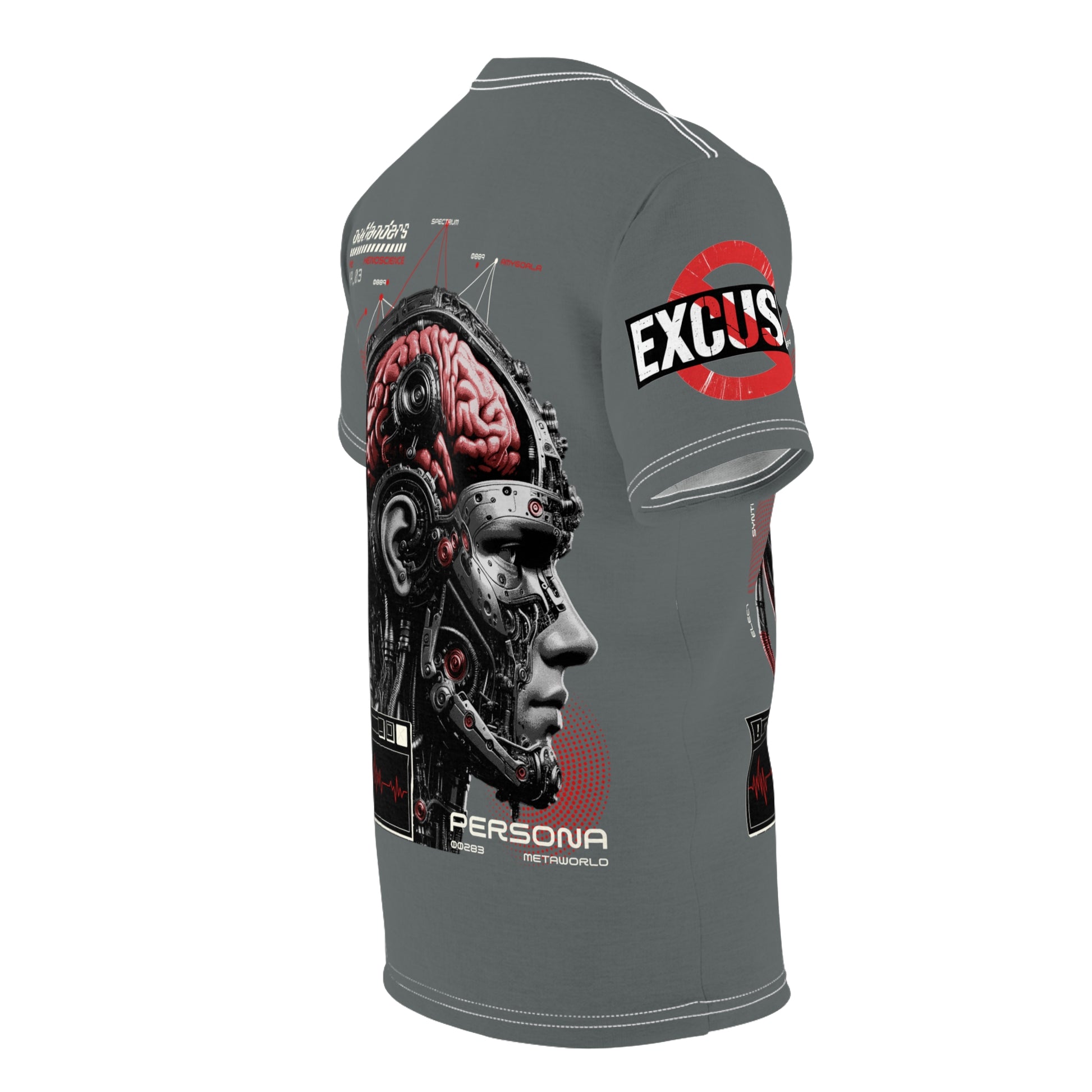 Persona Sci‑Fi Graphic Tee Shirt LD&P APPAREL Grey