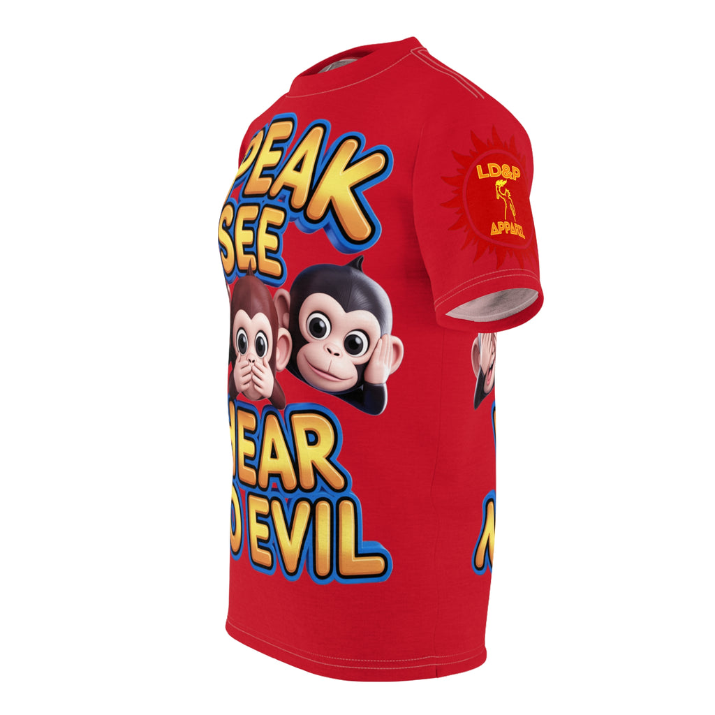 T-Shirt Speak See Hear No Evil Red