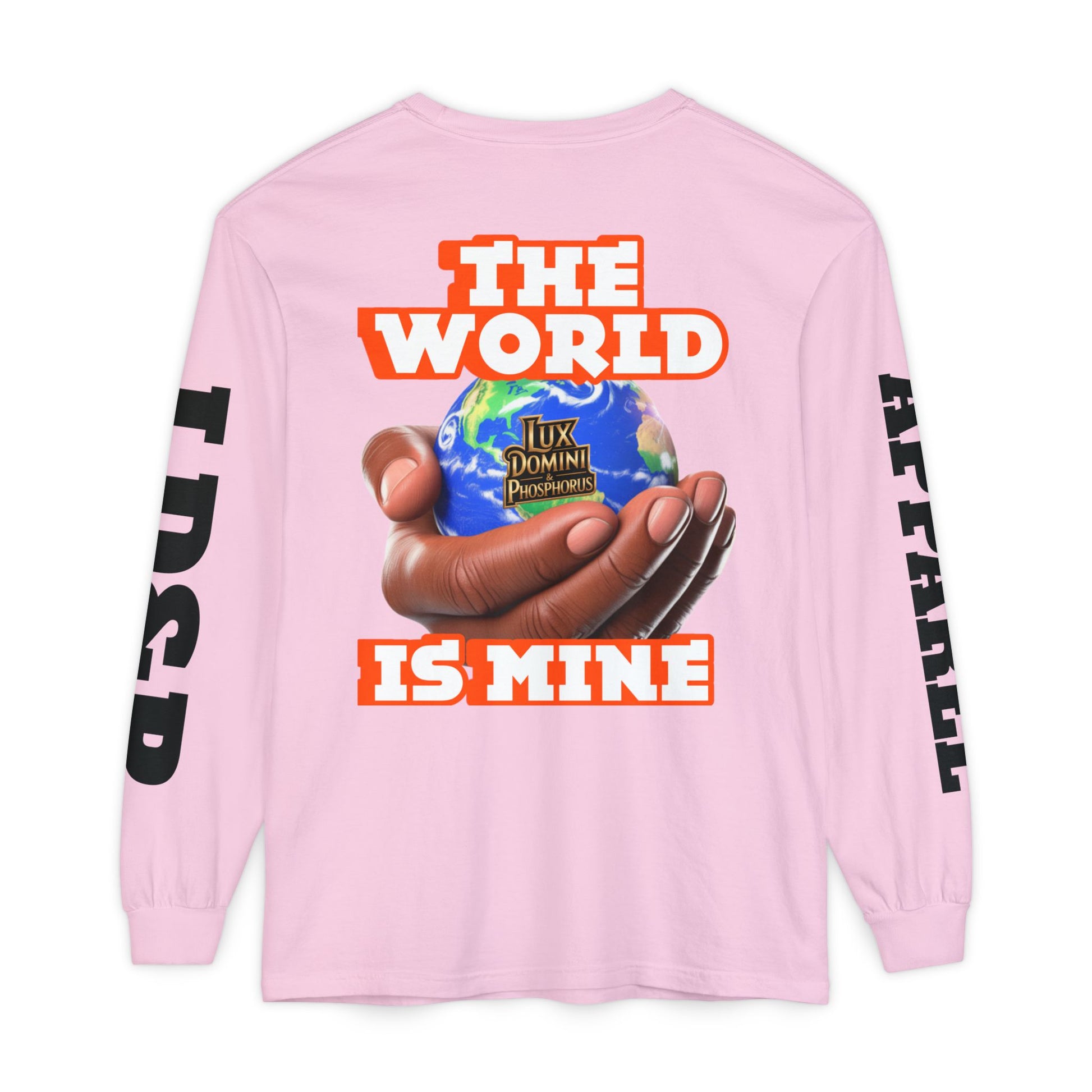 Garment-dyed Long Sleeve T-Shirt - The World Is Mine