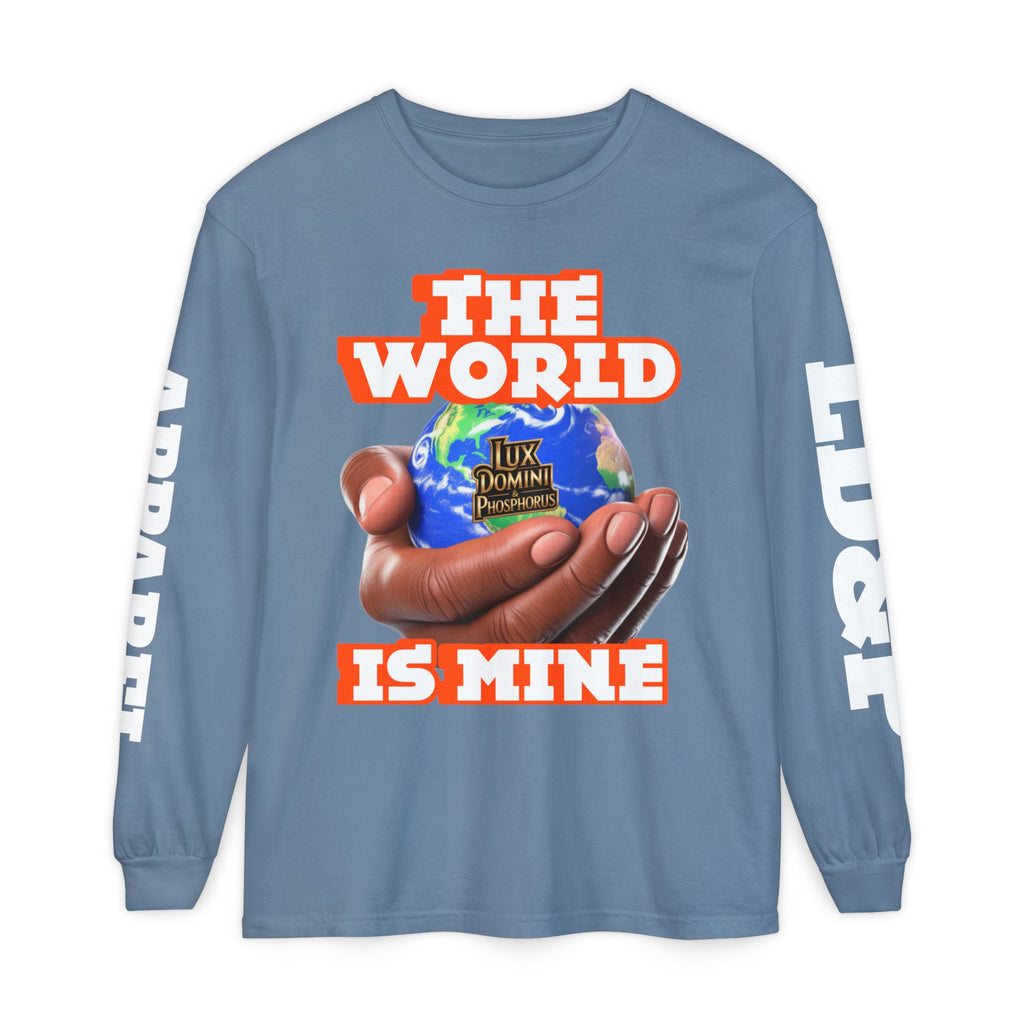 Garment-dyed Long Sleeve T-Shirt - The World Is Mine