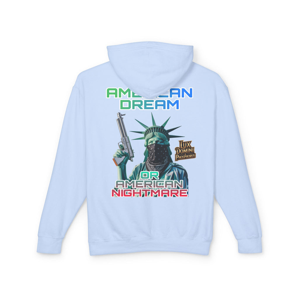 Lightweight Hooded Sweatshirt - American Dream or Nightmare Design