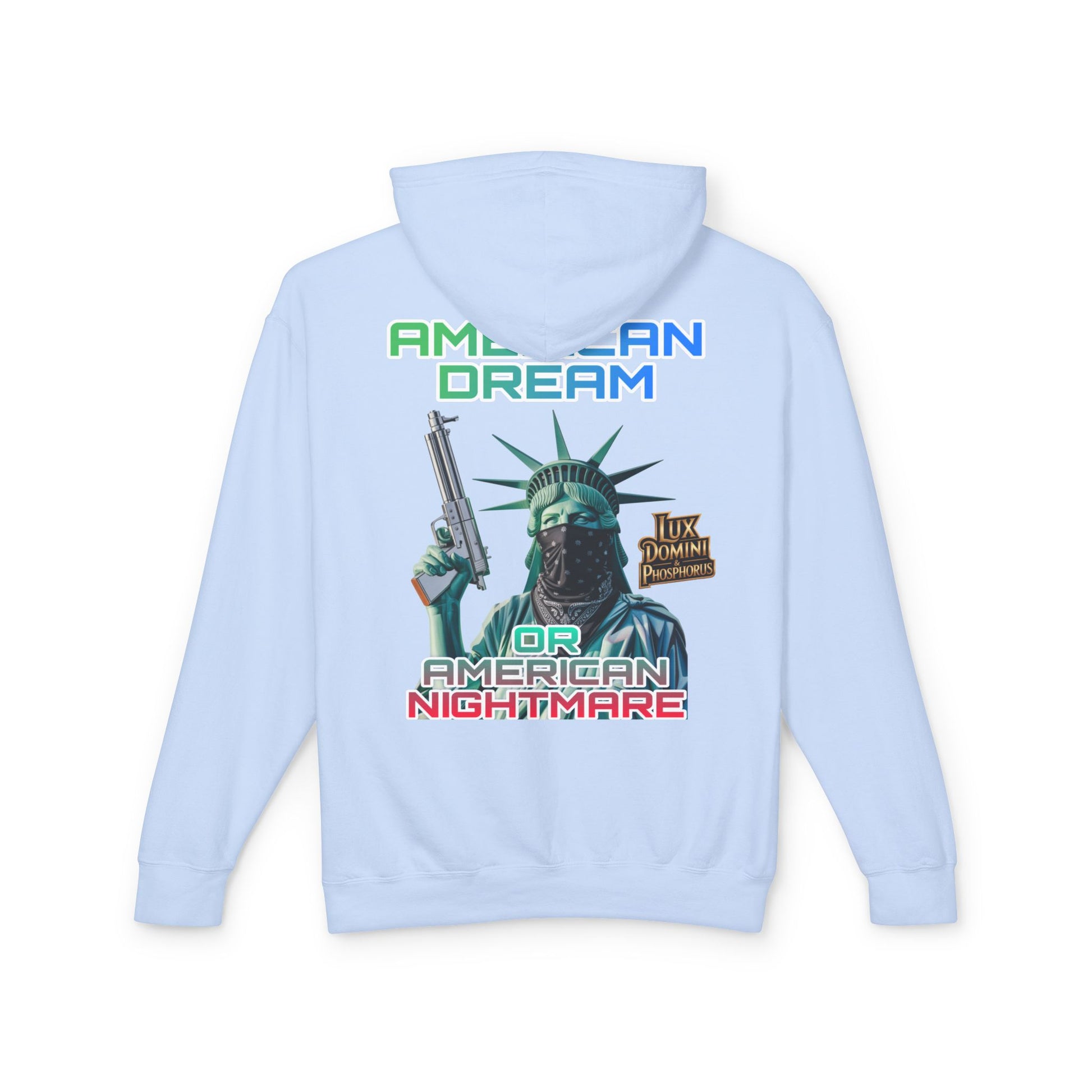 Lightweight Hooded Sweatshirt - American Dream or Nightmare Design