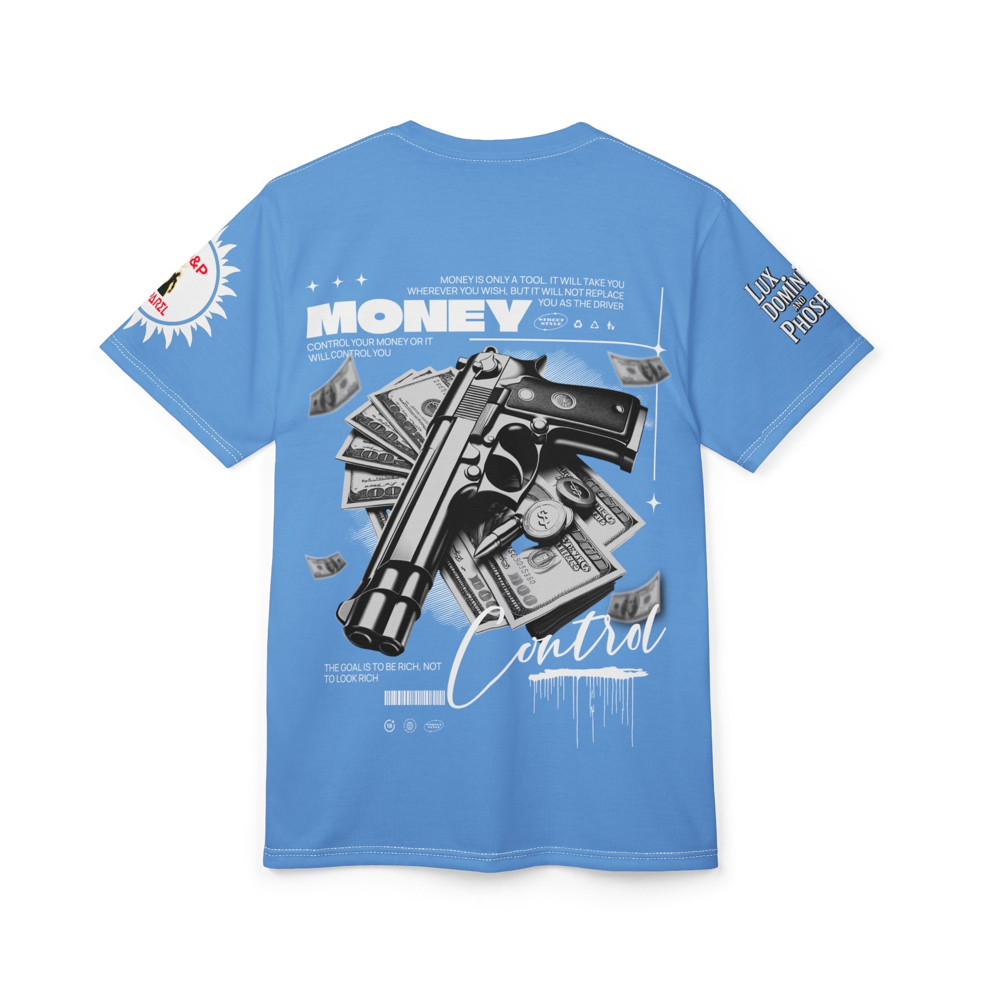 Money Control Graphic Tee LD&P APPAREL LIGHT BLUE
