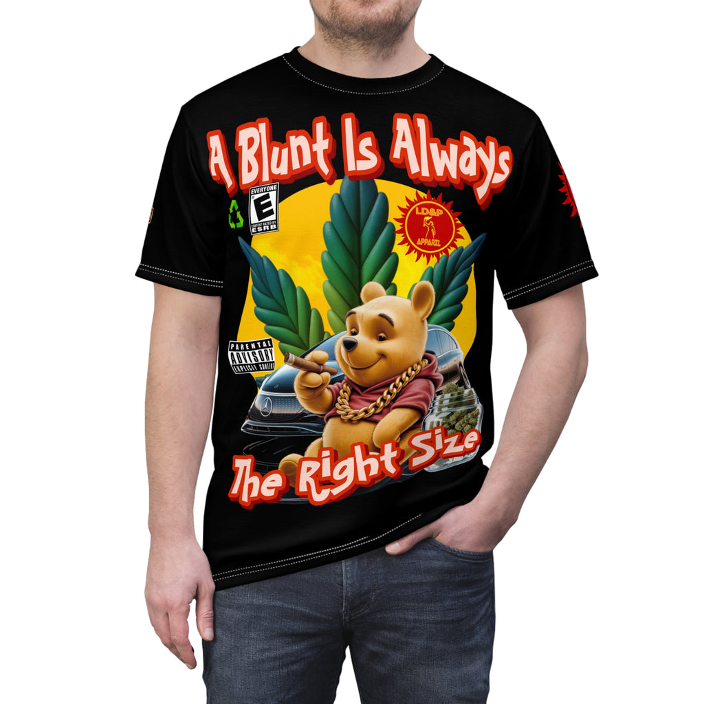Cannabis Graphic Tee — "A Blunt Is Always The Right Size" LD&P APPAREL Black