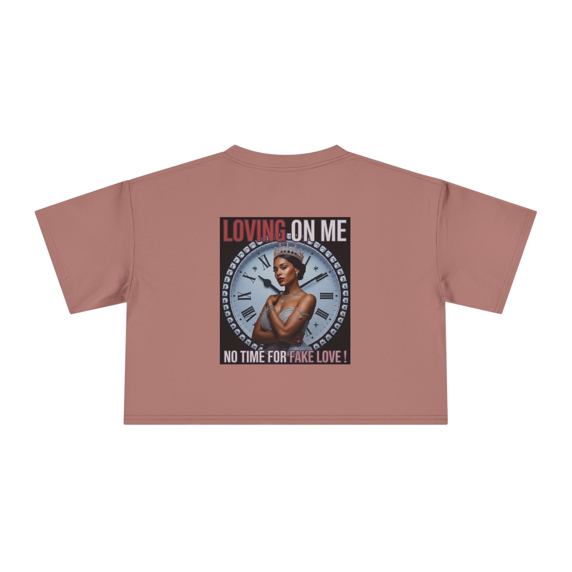 Loving On Me Crop Tee — "No Time for Fake Love" Women's Graphic Tee