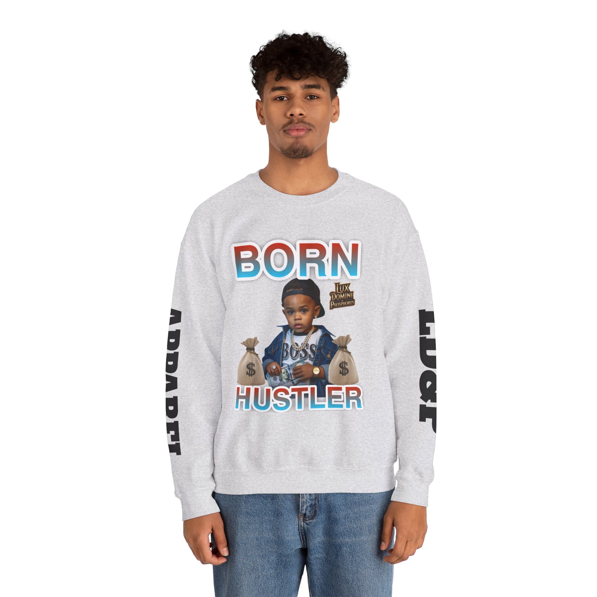 Crewneck Sweatshirt - Born Hustler LD&P Apparel