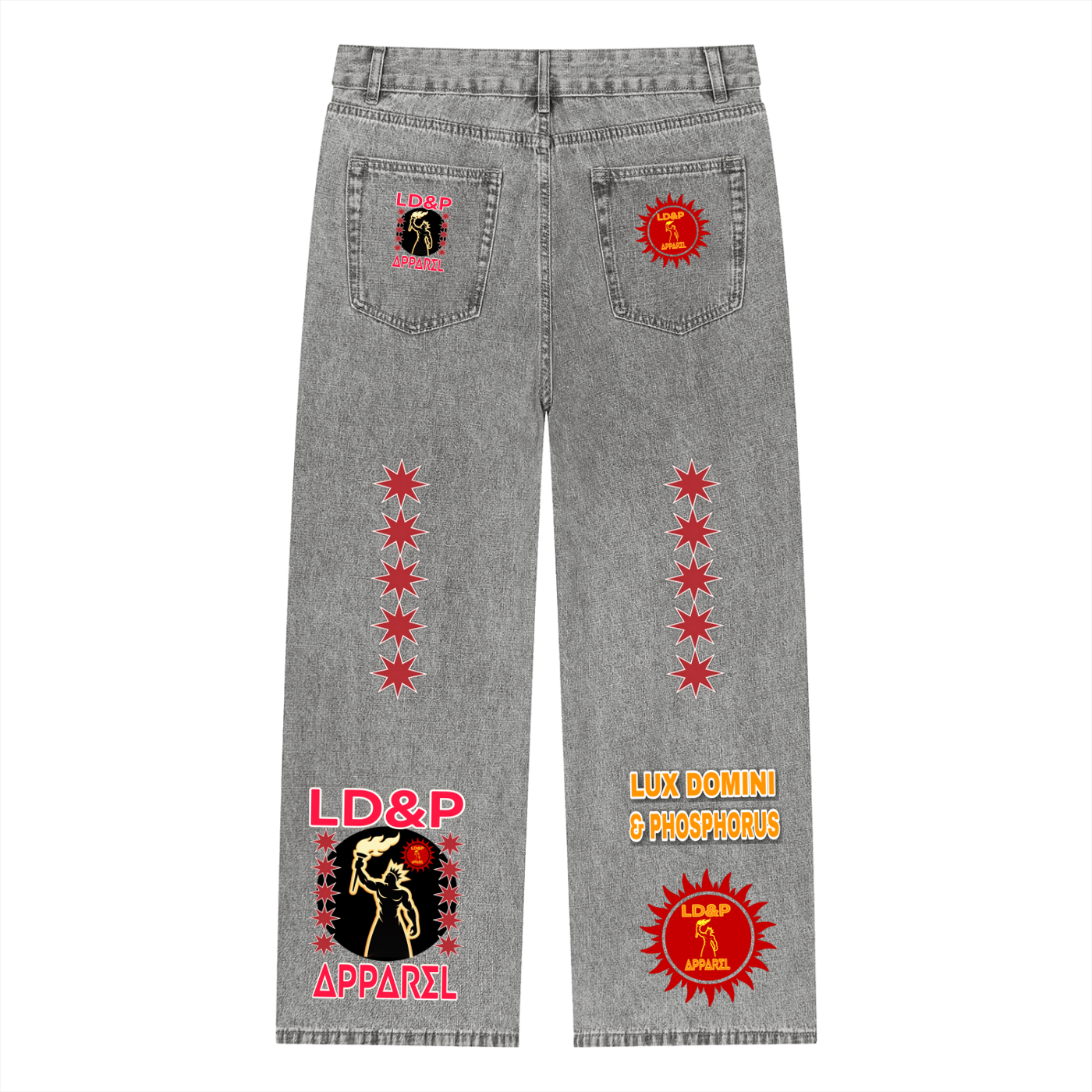 Unisex Vintage Wash Straight Leg  LD&P APPAREL Jeans