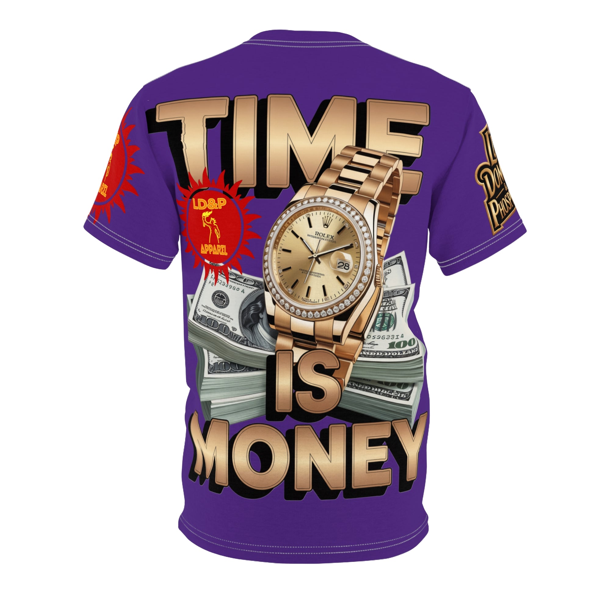 Time Is Money Unisex Tee - LD&P Apparel Design purple