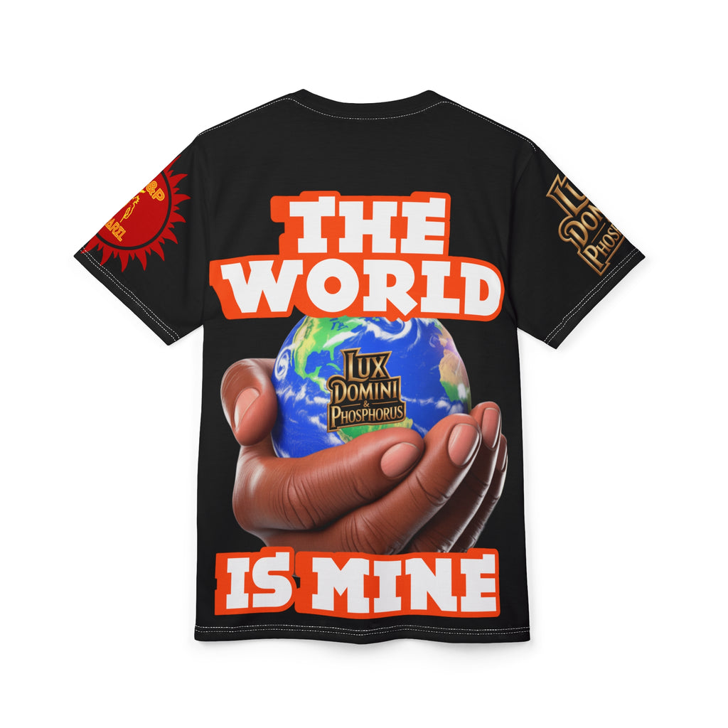 Tee - The World Is Mine Graphic Print Unisex Cut & Sew Tee