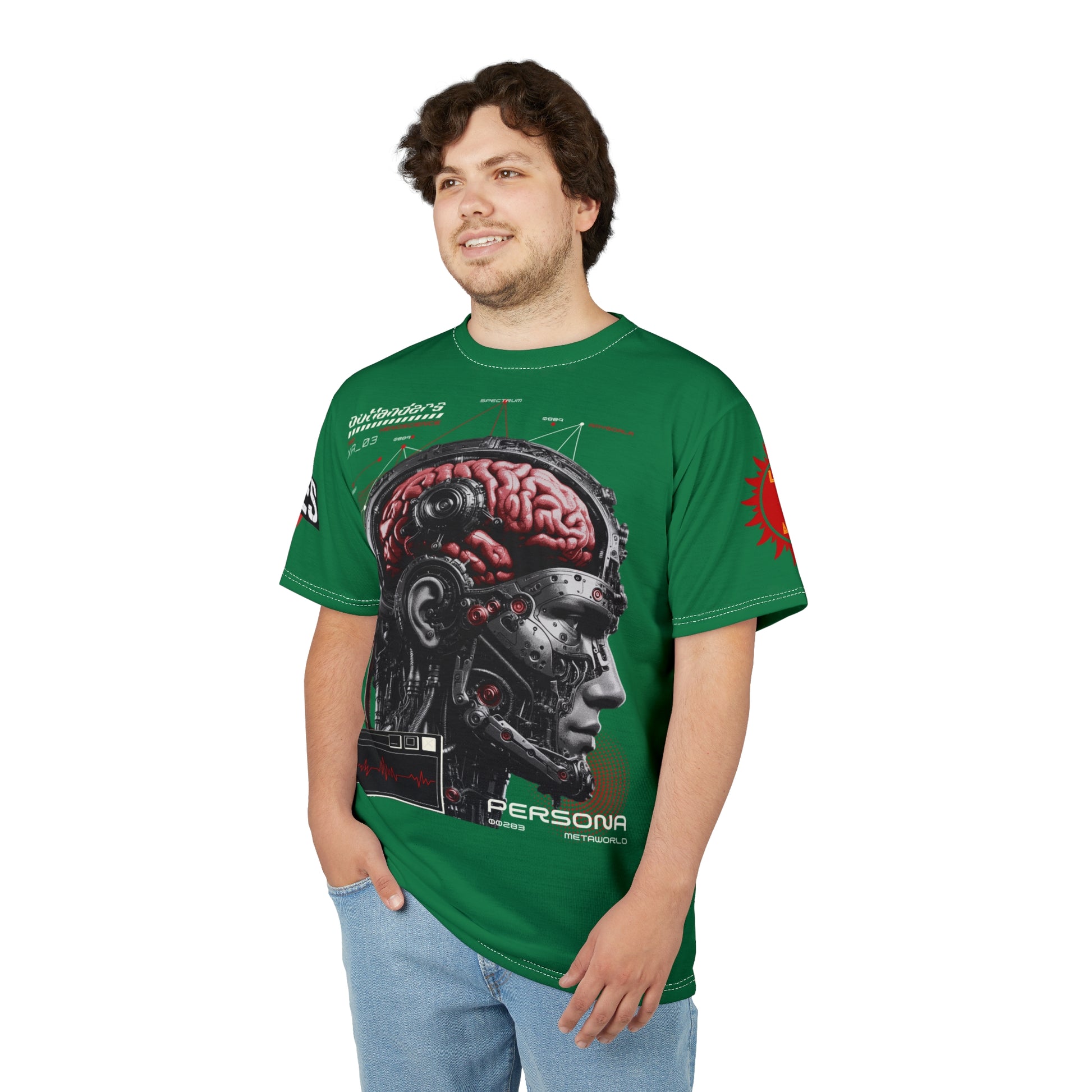 Persona Sci‑Fi Graphic Tee Shirt LD&P APPAREL  Green